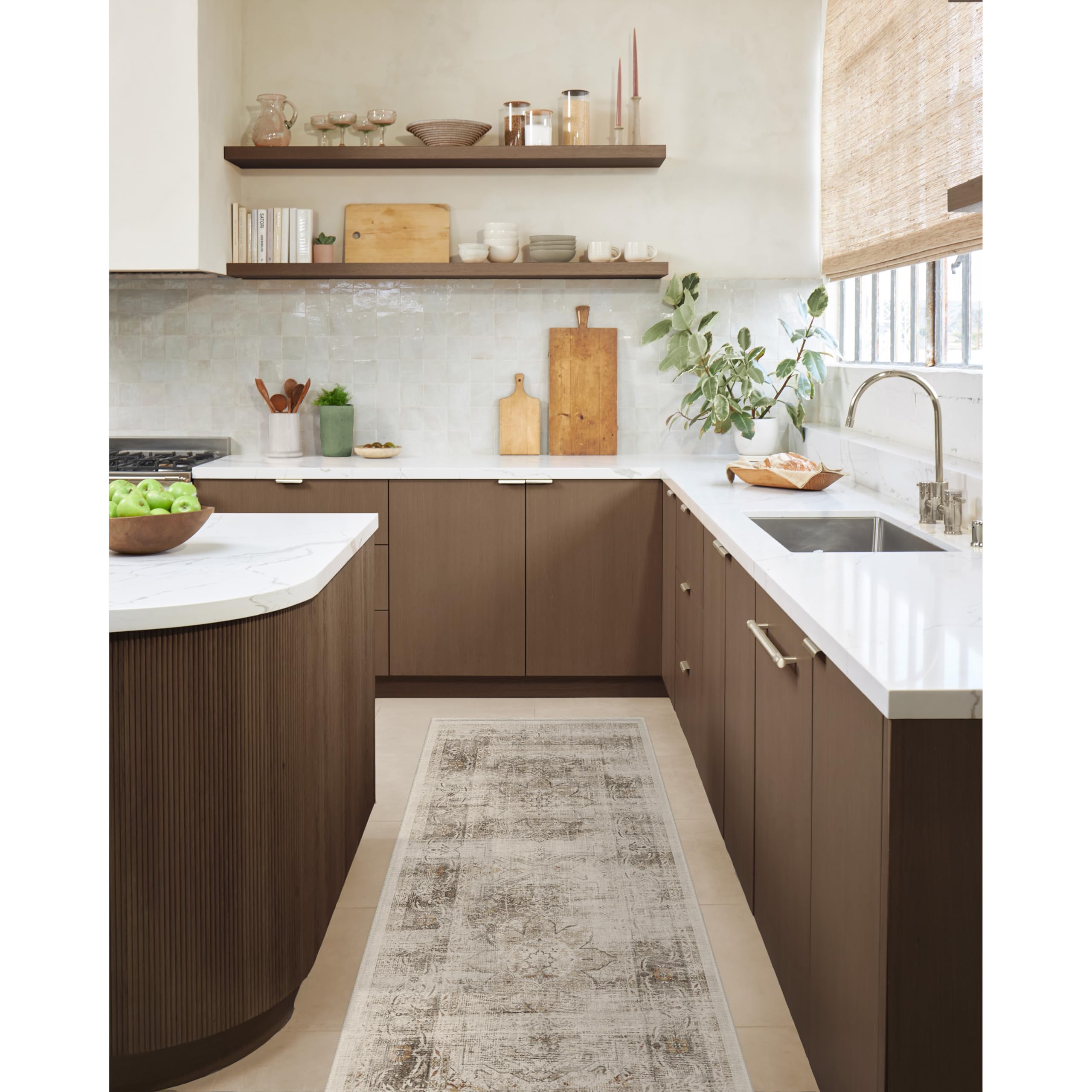 Ruggable Washable 2x7 Runner Rug - Sarrah Hazel | Non-Slip Premium Rug for Hallway, Kitchen, Entryway, Living Room, Bedroom & Office | Perfect for High-Traffic Areas & Pet-Friendly Homes
