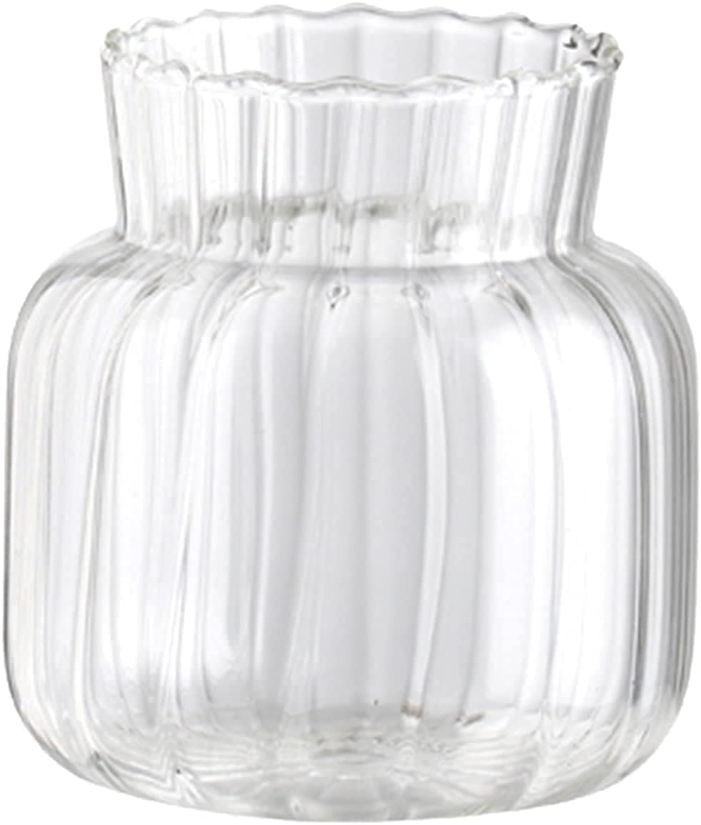 Clear Glass Vase for Flowers - Elegant Floral Centerpiece for Wedding, Home, Office & Table Decor (Small Size) | Perfect for Bouquets, Roses, and Interior Design