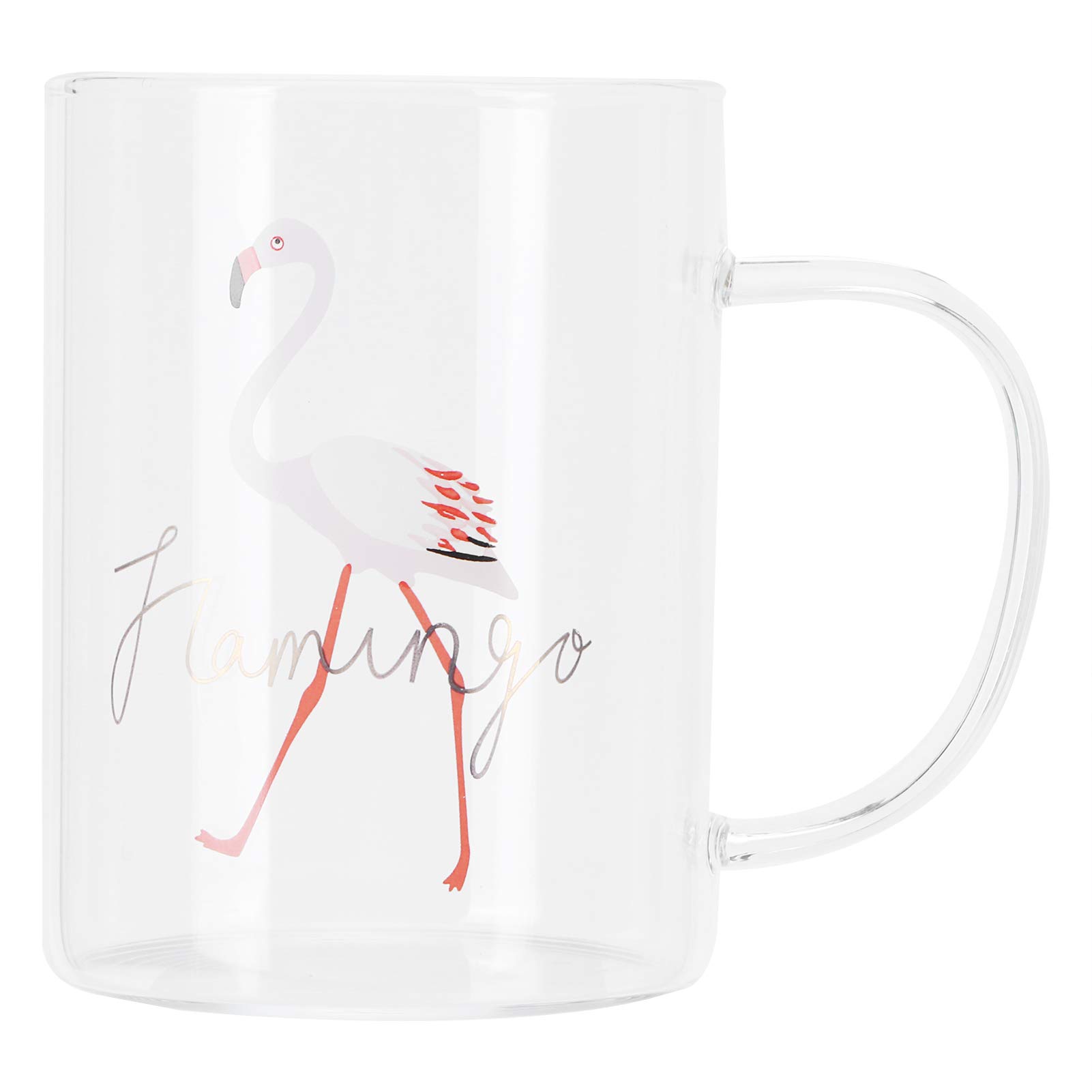 Premium Glass Coffee Mugs with Flamingo Design - 350ml Clear Espresso Cups for Tea, Milk & Hot Drinks - Cute Animal-Themed Glassware for Home, Office & Gifts