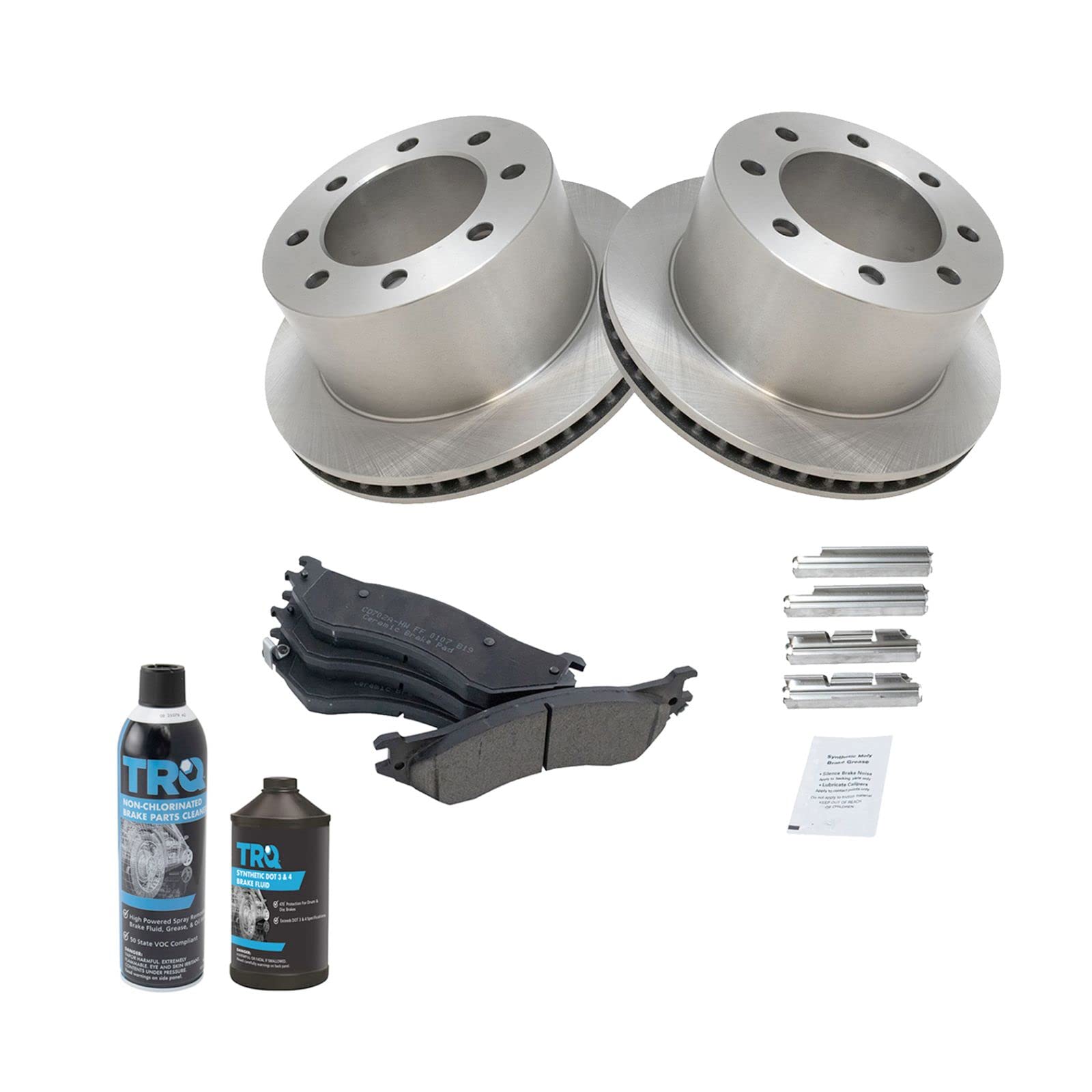 High-Performance Rear Brake Pad & Rotor Kit - Ceramic Brake Pads & Rotors Compatible with 2001-2002 Dodge Ram 2500/3500 - Perfect for Heavy-Duty Towing & Off-Road Adventures