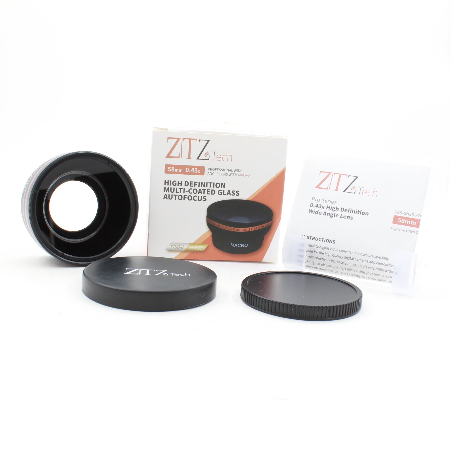 ZTZ Tech Professional 58mm 0.43x Wide Angle Lens for DSLR Cameras - Perfect for Landscape, Architecture & Travel Photography (Used)