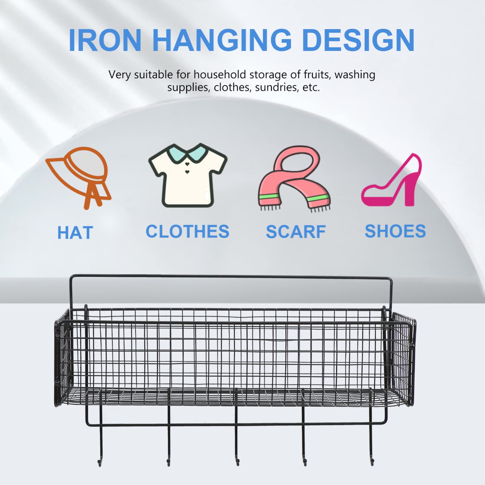 Cabilock Wall Mounted Storage Shelf Set - No Nail Bathroom Organizer with Grid Baskets for Toys, Towels & Essentials | Space-Saving Bathroom & Kitchen Storage Solution