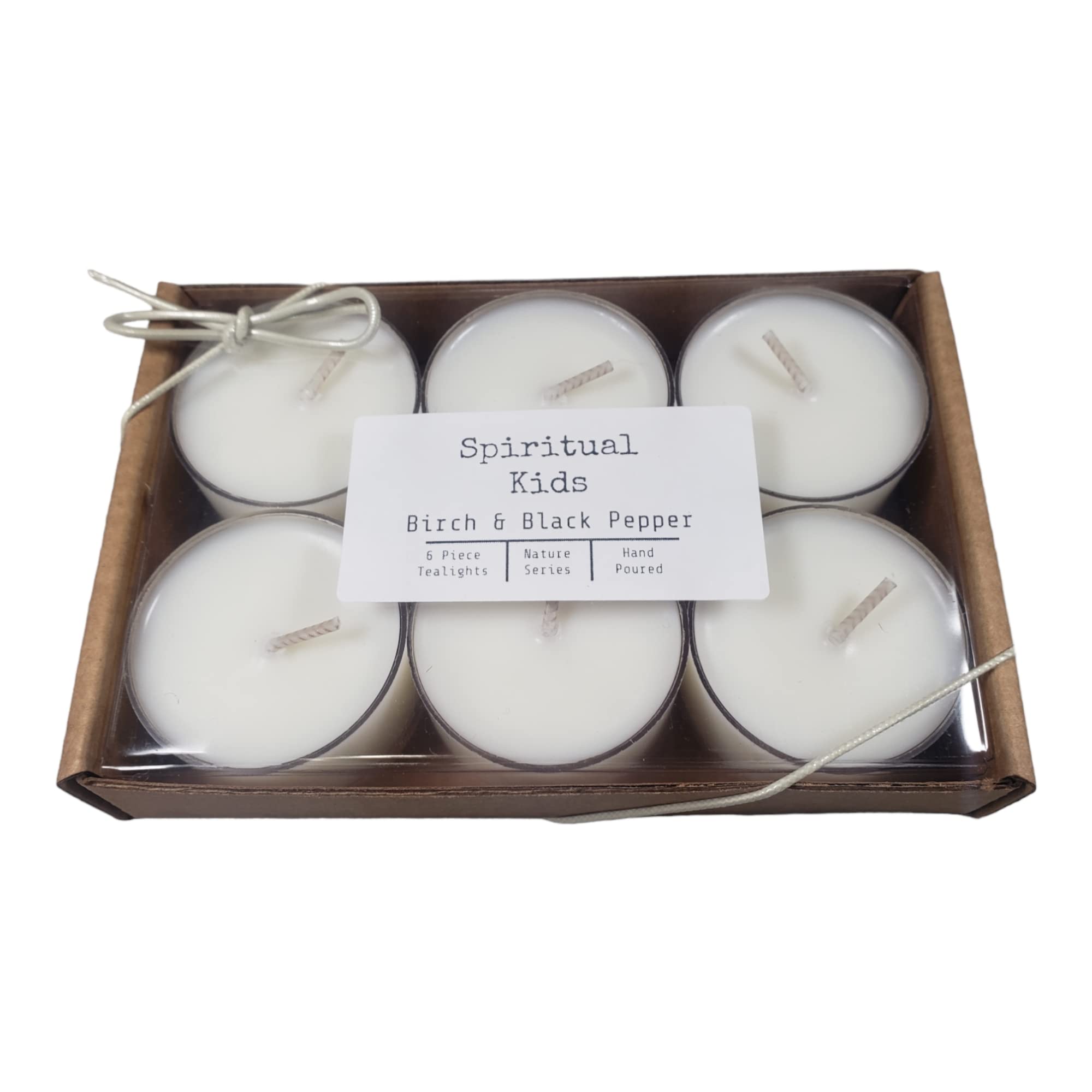 Birch & Black Pepper Scented Soy Tealights - 6 Pack Hand Poured with Natural Soy Wax & Essential Oils | Woodsy Aroma Candles | Birthday & Christmas Gift Idea | Spicy Home Fragrance | Perfect for Relaxation, Meditation & Holiday Decor
