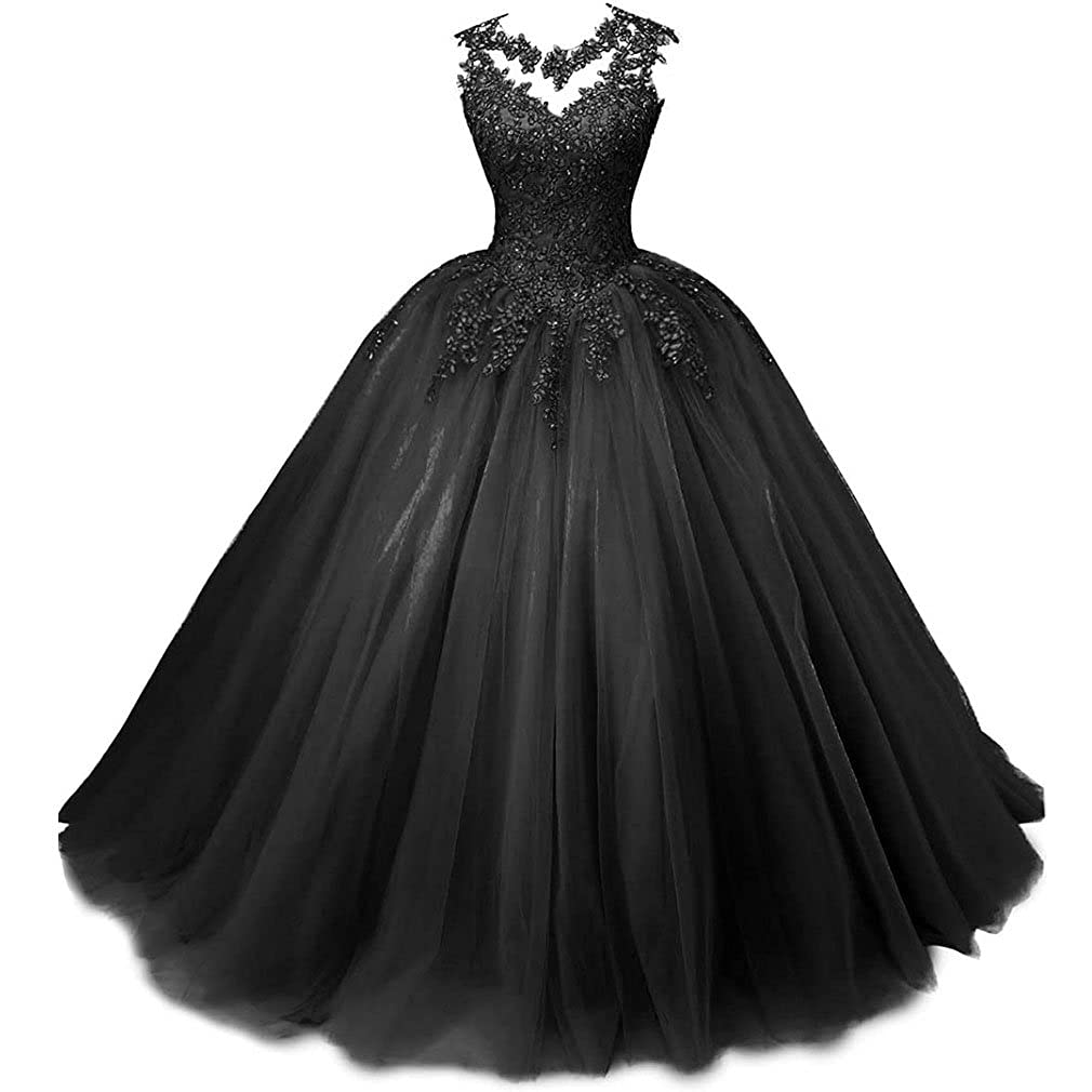 Elegant Quinceanera Ball Gown for Women - Long Tulle Prom Dress with Lace Details for Sweet 16 Party, Wedding & Special Occasions
