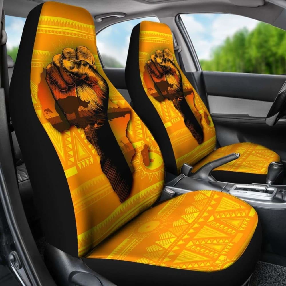 Premium African Map & Black Power Car Seat Covers - Durable Auto Accessories for SUV, Truck & Sedan - Perfect for Road Trips, Commuting & Cultural Pride Display