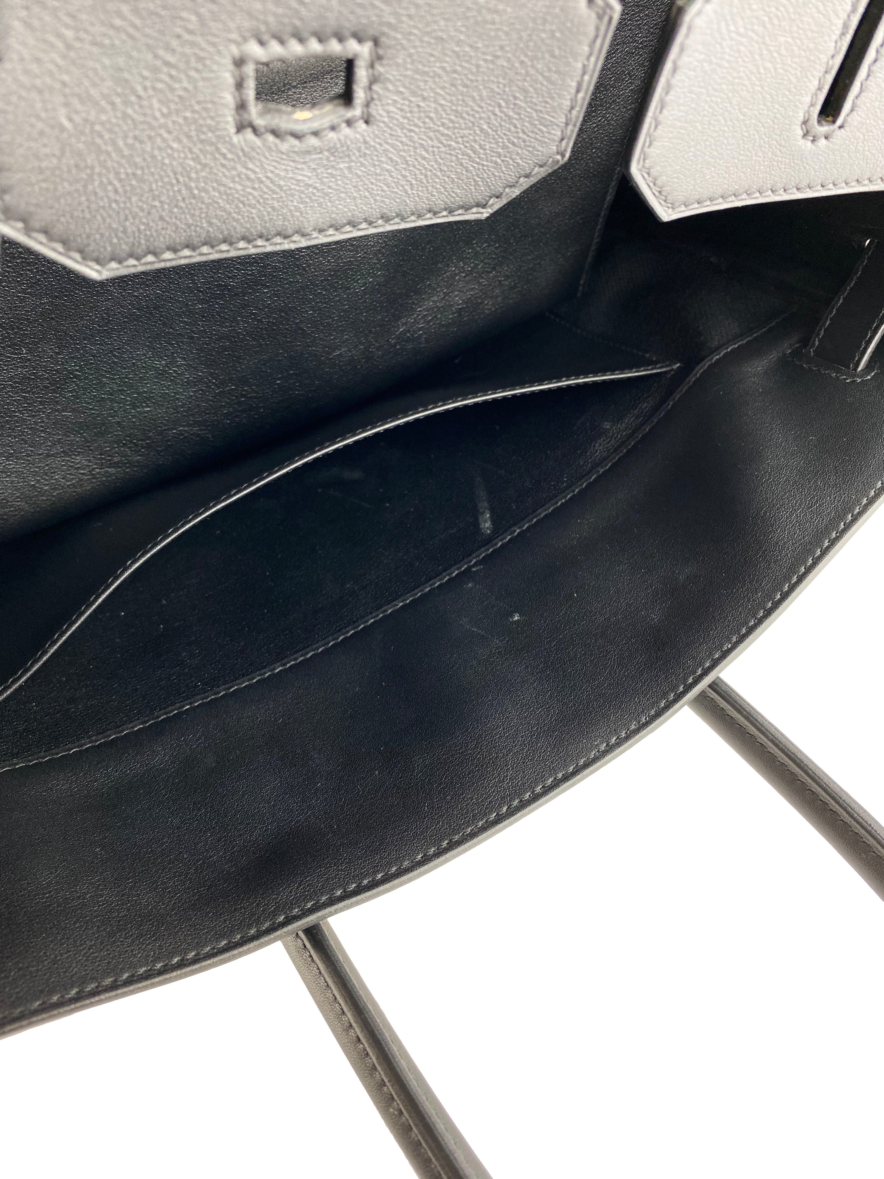 Authentic Hermes Birkin 35 Black Swift Leather & Toile Criss Cross Bag - Luxury Handbag for Women, Perfect for Work, Travel & Special Occasions