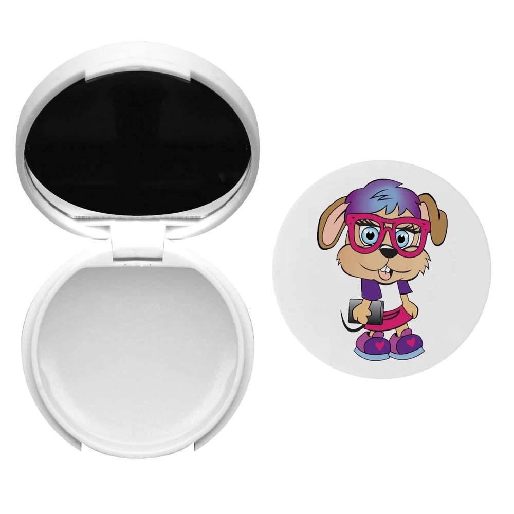 Moisturizing Puppy Lip Balm with Mirror - Cute & Portable for Dry Lips - Perfect for School, Travel, and Daily Use (BM00023970)