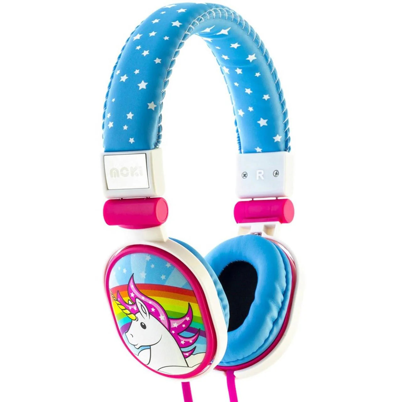 Moki Poppers Kids Over Ear Headphones with Unicorn Design - Wireless Bluetooth Headphones for Children, Noise Cancelling & Volume Limiting - Perfect for School, Travel, and Home Use