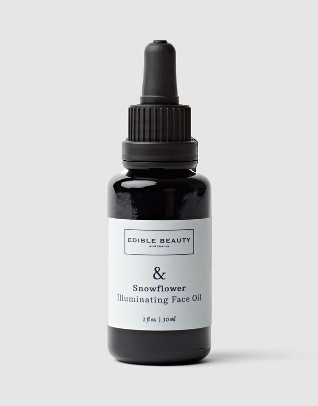 Edible Beauty Snowflower Illuminating Face Oil - Brightening & Hydrating Facial Oil for Glowing Skin - Perfect for Night Routine & Dry Skin Care