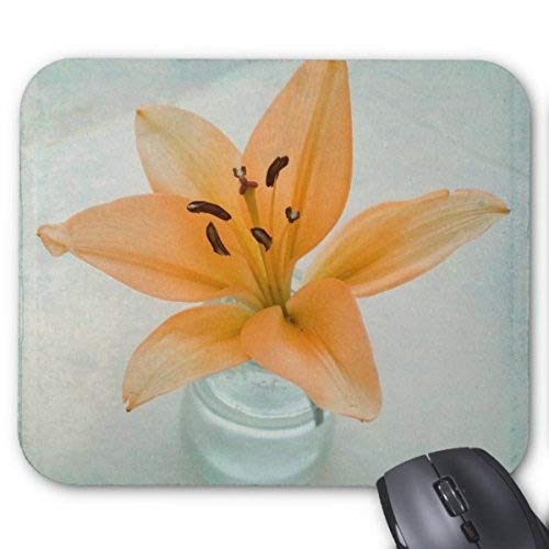 Flying Pig Men's Rubber Gaming Mouse Pad with Orange Tiger Lily Floral Design - Non-Slip Surface for PC, Laptop, Office & Home Workspace