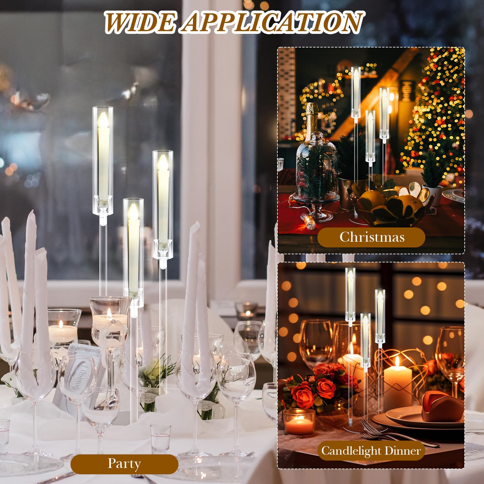 Layhit 6-Piece Acrylic Candelabra Set - 30.7