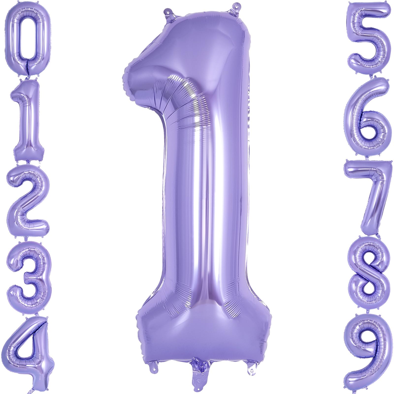 40 Inch Purple Number 1 Balloon - Large Foil Helium Balloons for 1st Birthday & Anniversary Decorations | Giant Mylar Party Balloons for Birthday Celebrations, Baby Showers, Graduations and Special Events