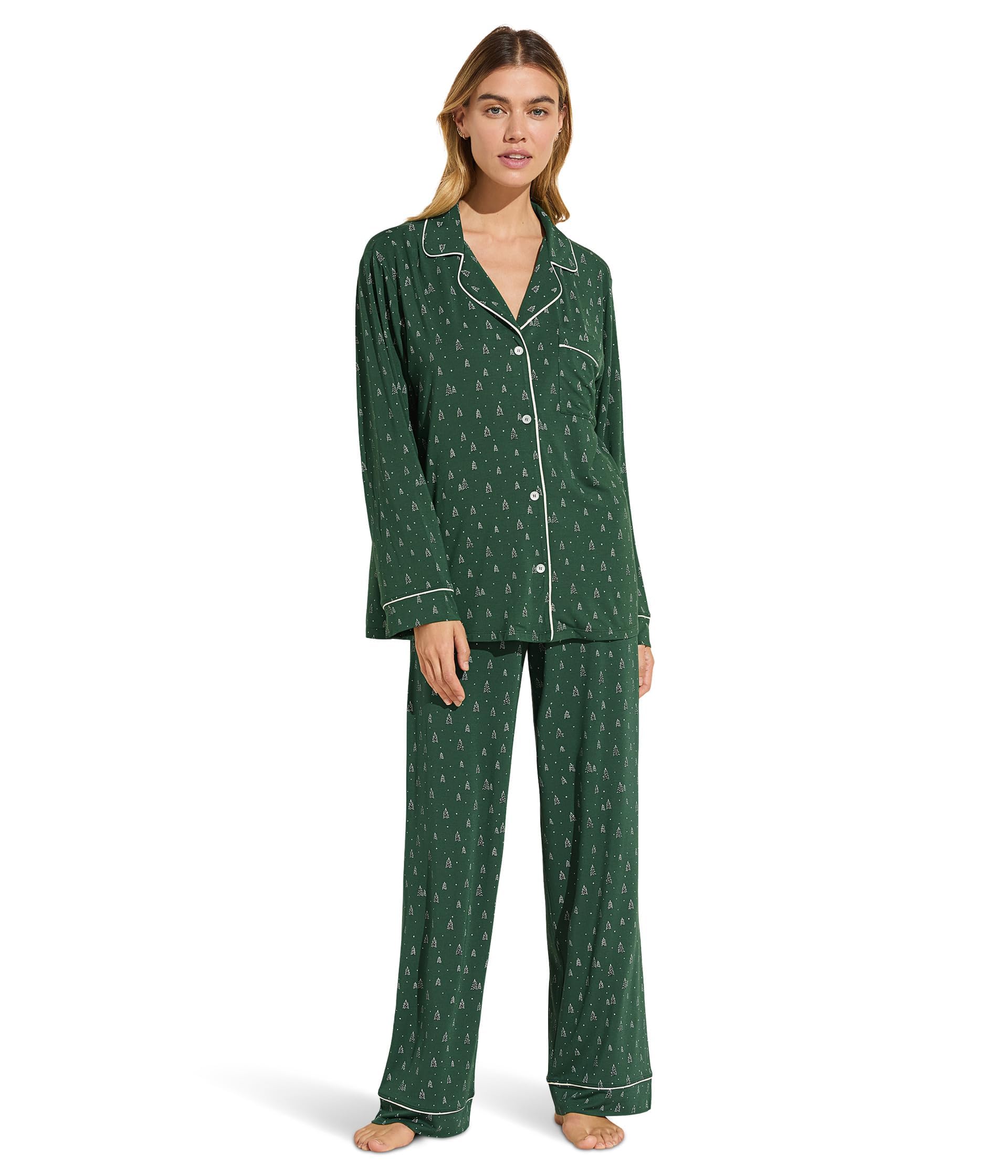 Eberjey Women's Gisele Printed Long Sleeve Pajama Set - Soft Cotton Sleepwear for Women, Comfortable Loungewear for Relaxing at Home or Travel