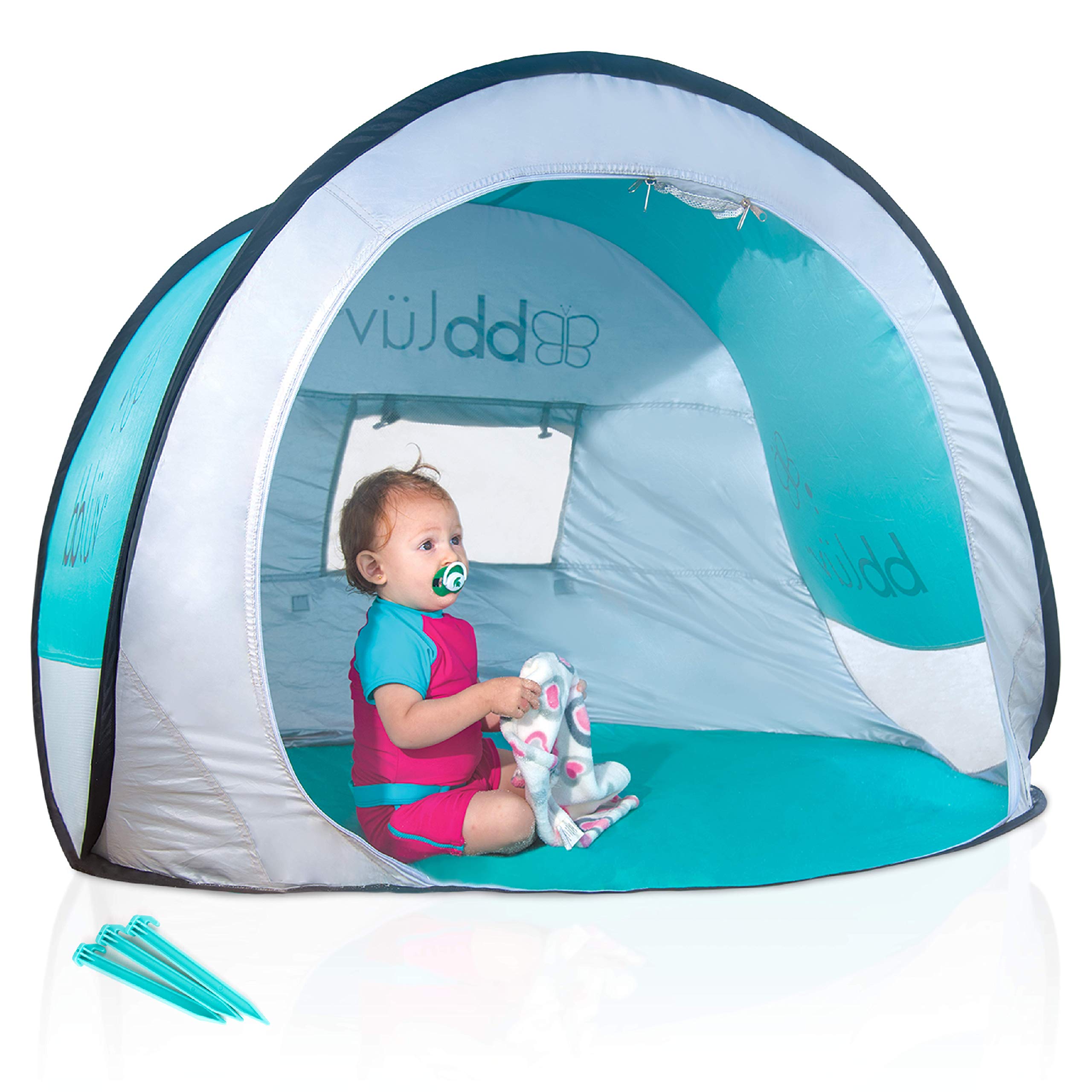 BBLÜV Sunkitö Pop Up Baby Play Tent with SPF 50+ UV Protection & Mosquito Net - Portable Sun Shelter for Beach, Pool, Park & Travel - Includes Carry Bag for Easy Storage & Transport