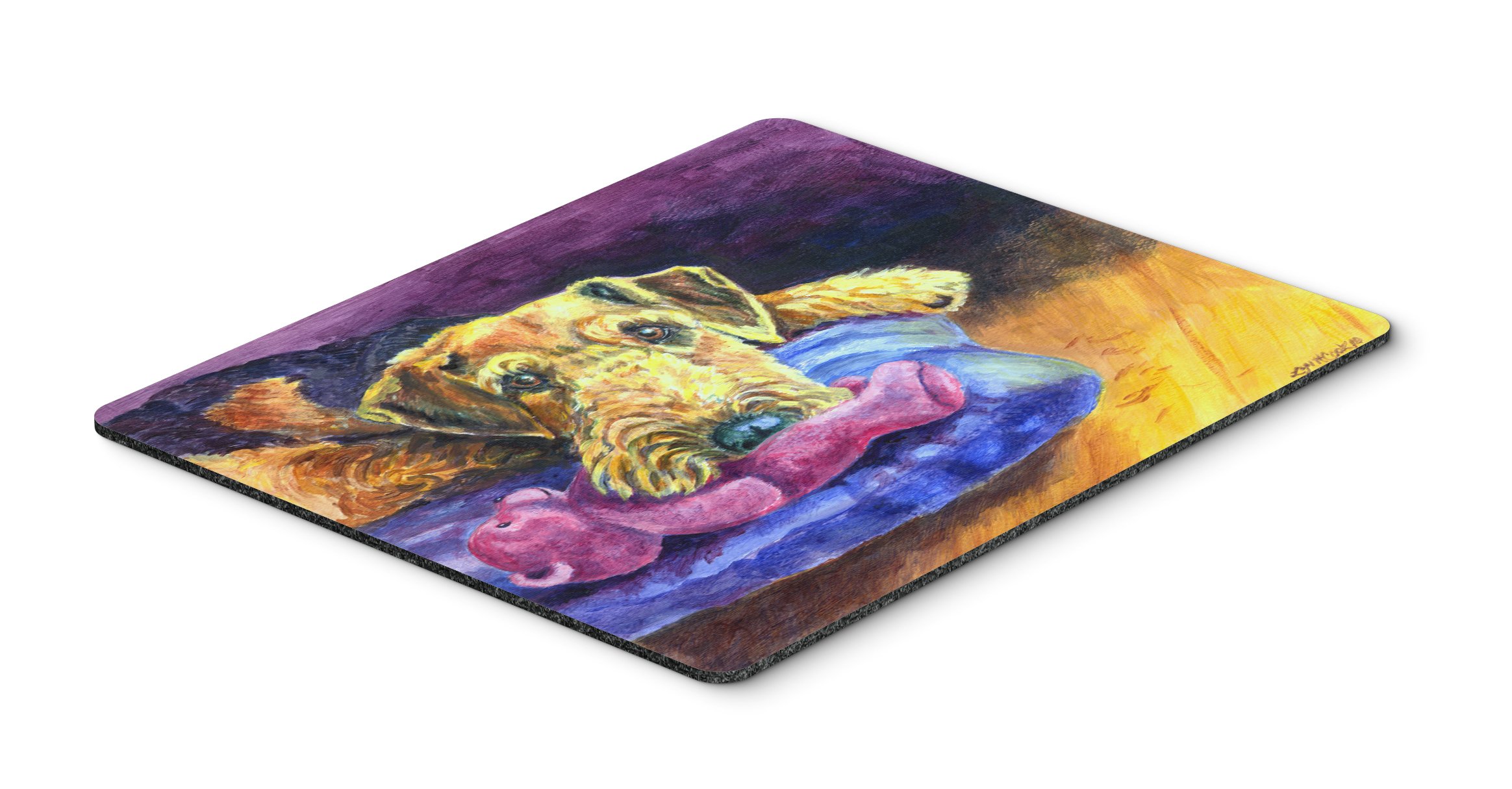 Caroline's Treasures 7345MP Airedale Terrier Teddy Bear Mouse Pad - Large Washable Non-Slip Desk Mat for Home Office, Gaming & Computer Work - Perfect Gift for Pet Lovers & Workspace Decor