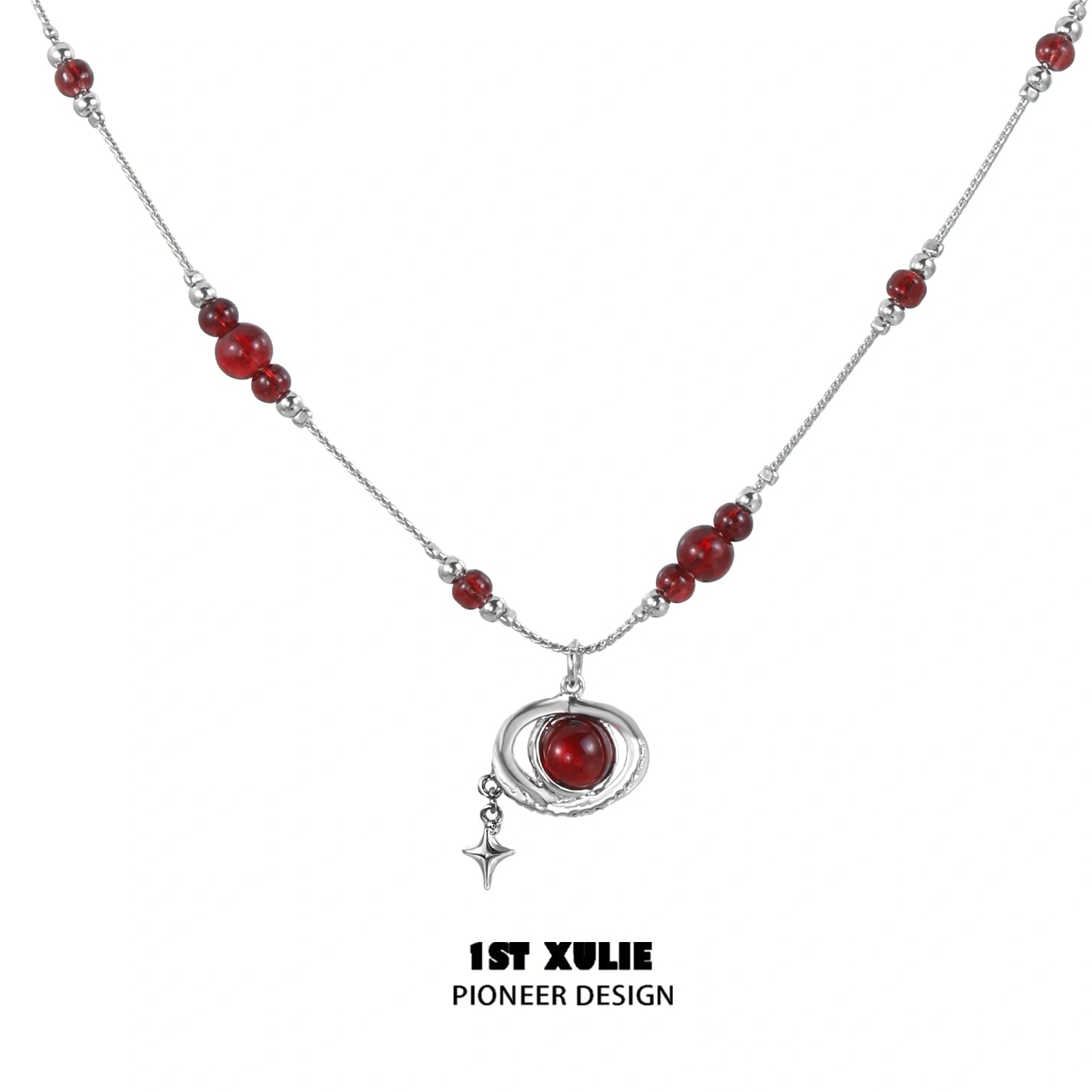 18K Gold Plated Cornelian Necklace for Women - Red Nebula Choker Pendant with Adjustable Chain, Elegant Boho Jewelry Gift for Birthday, Anniversary & Valentine's Day | Perfect for Parties, Weddings & Date Nights