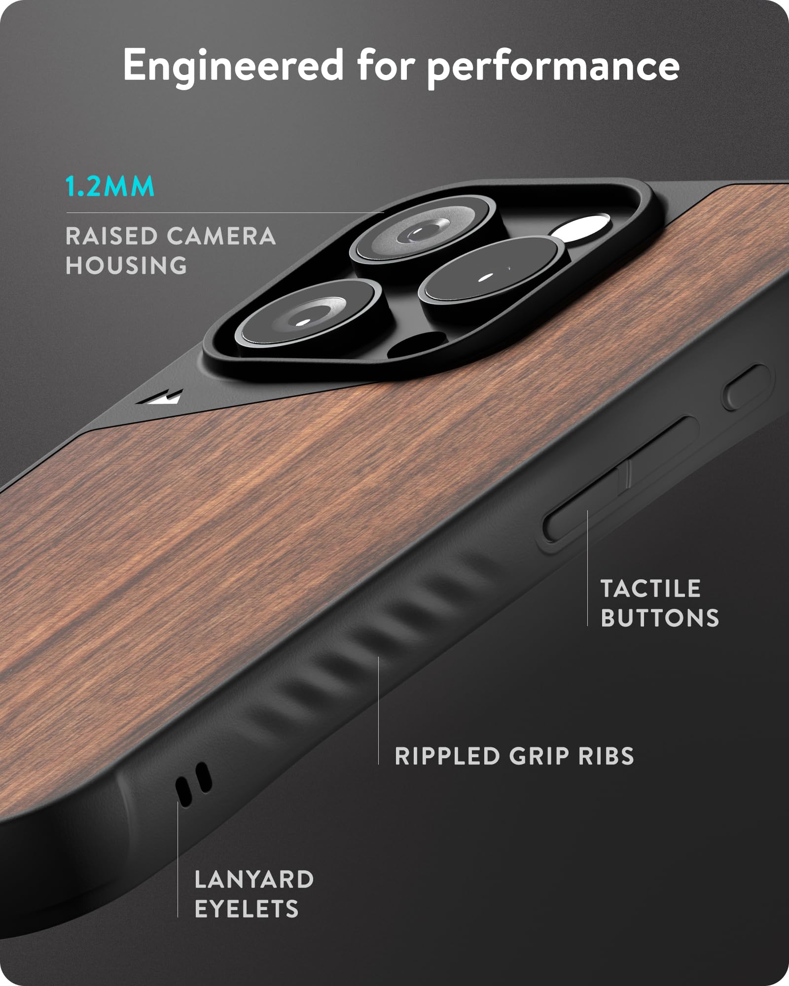 Mous iPhone 16 Pro Max Case with MagSafe - Limitless 6.0 Walnut Wood Protective Shockproof Cover | Perfect for Outdoor Adventures, Travel & Daily Protection