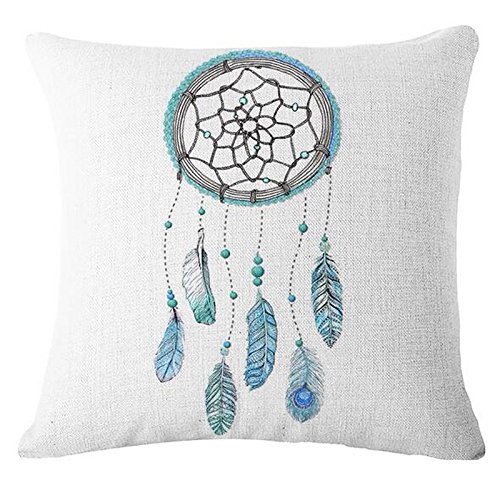 Premium Embroidered Cotton Throw Pillow Covers for Sofa, Bed & Home Decor - Linen Catcher Design, Size D - Perfect for Living Room, Bedroom & Dorm Styling
