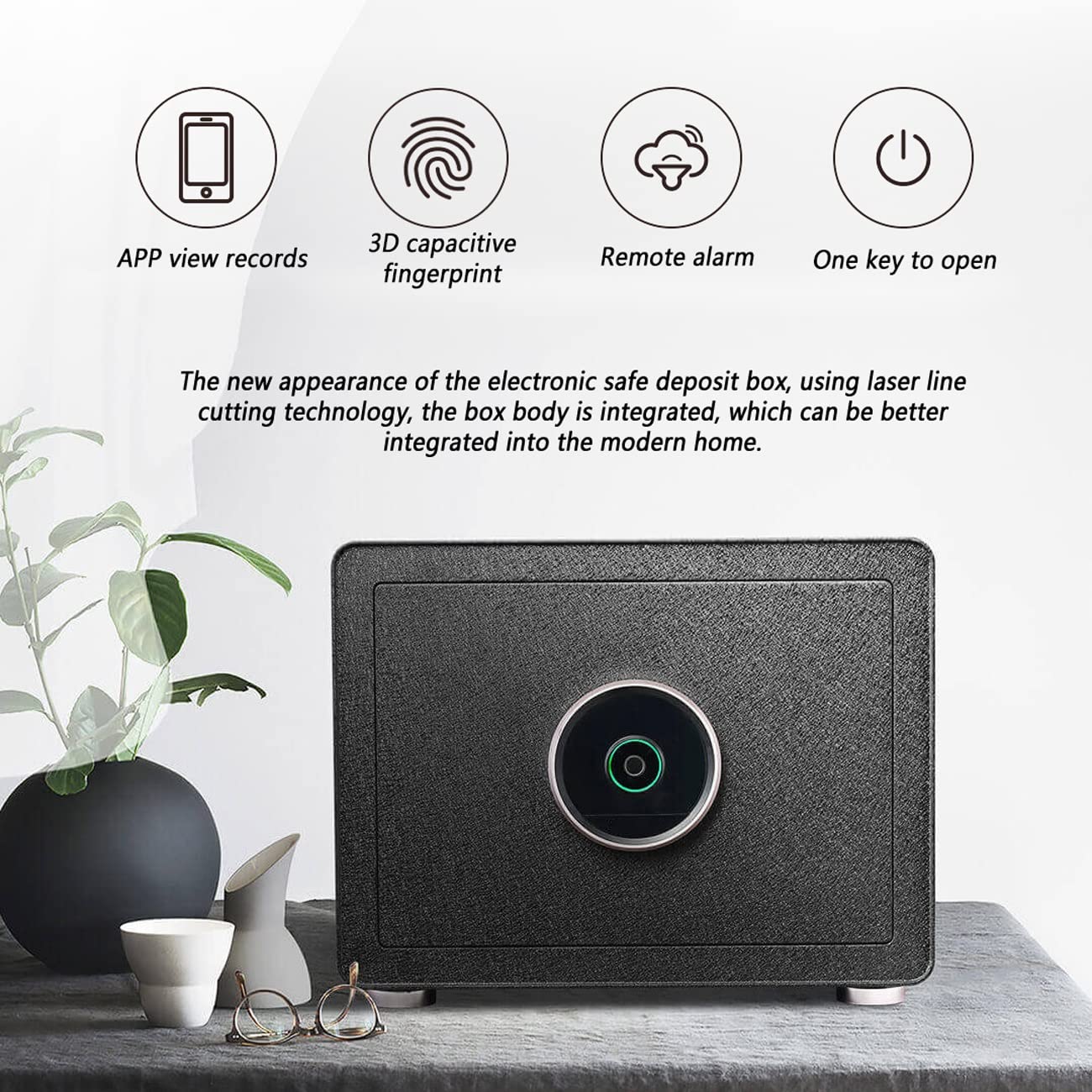 Fingerprint Safe Box - Biometric Security Lock Box for Home, Office & Travel - Anti-Theft Cash & Jewelry Storage - White Digital Safe for Bedroom, Closet & Cabinet - Protect Valuables, Documents & Cash