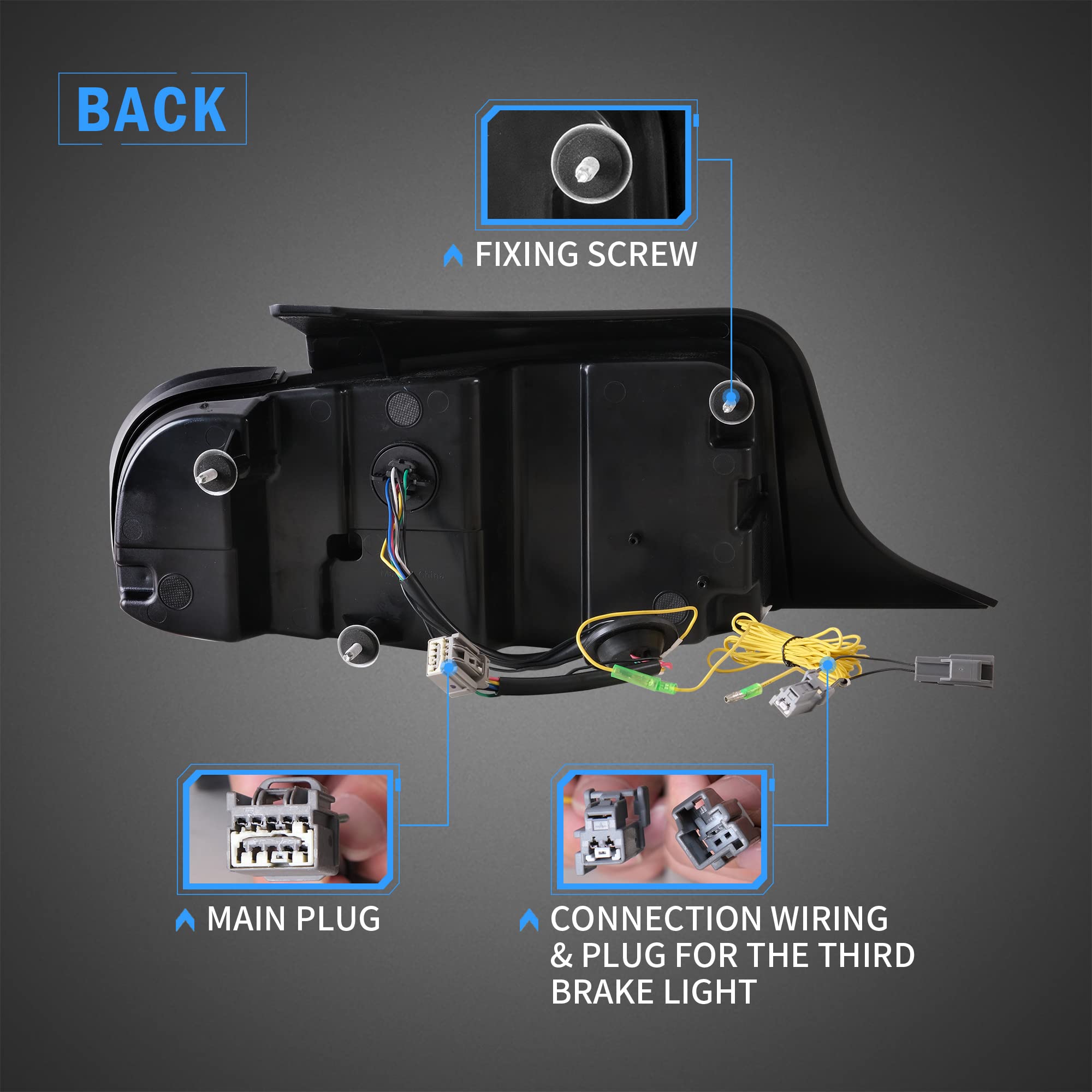 VLAND LED Tail Lights for Ford Mustang 2010-2012 - Sequential Amber/Red Turn Signals, Red Brake Light, 7 Lighting Modes, Smoke Lens (Driver & Passenger Side) | Upgrade Your Mustang's Style & Safety for Night Driving & Car Shows