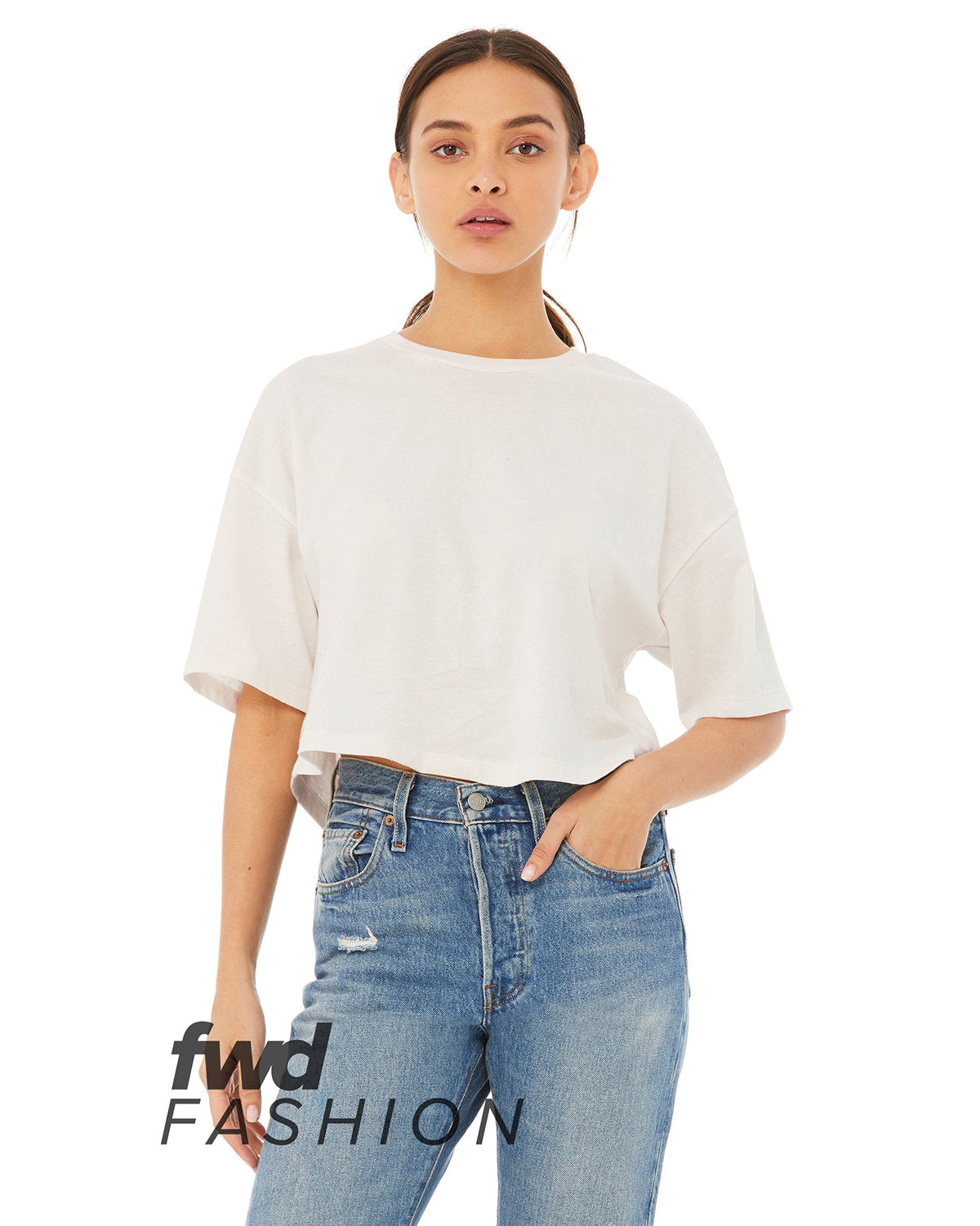 Bella + Canvas 6482 FWD Fashion Ladies' Jersey Cropped T-Shirt - Soft & Comfortable Women's Crop Top for Casual Wear, Gym, and Everyday Outfits