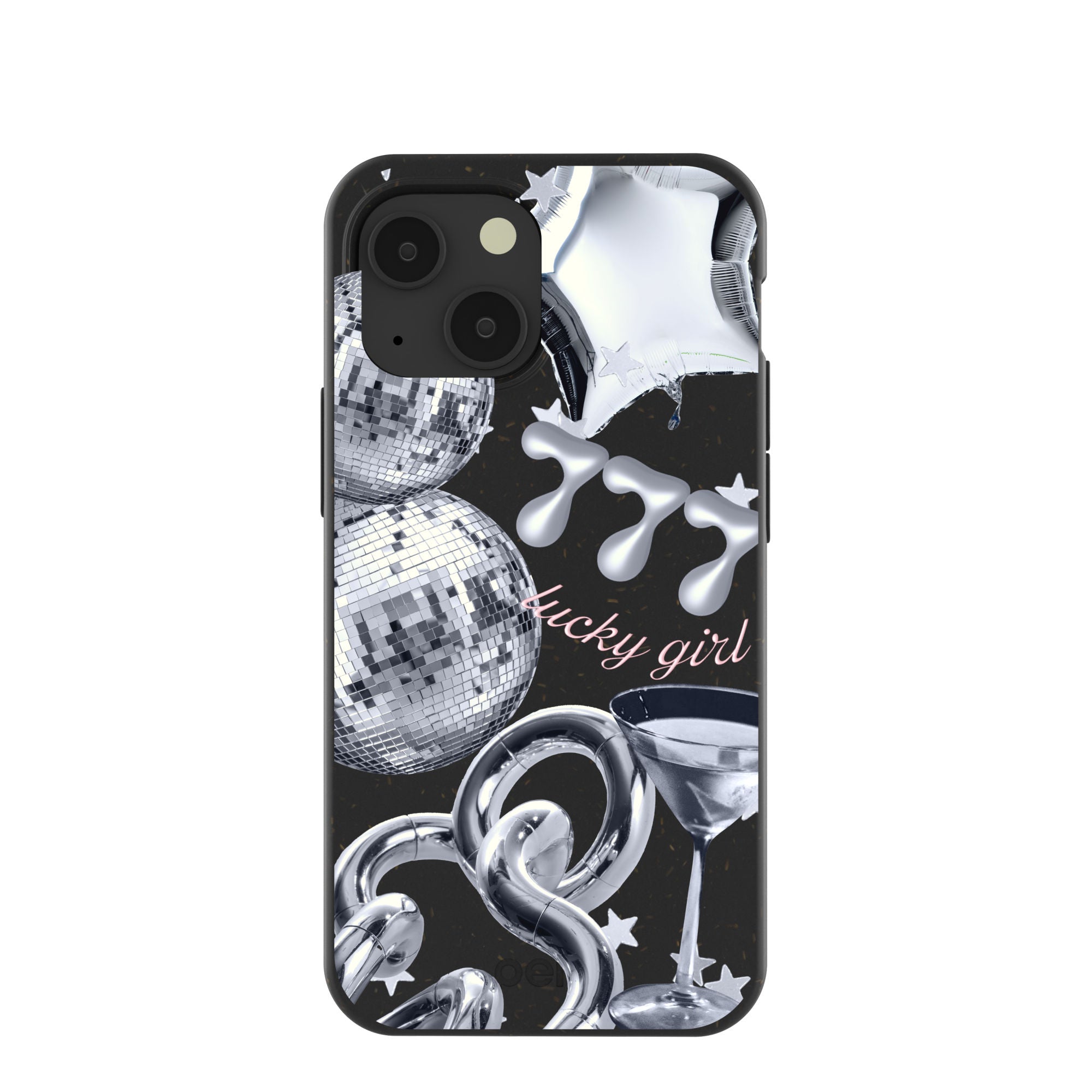 Black Cosmic Luck iPhone 13 Mini Case - Protective Phone Cover with Unique Galaxy Design | Perfect for Everyday Use, Travel & Gift Giving