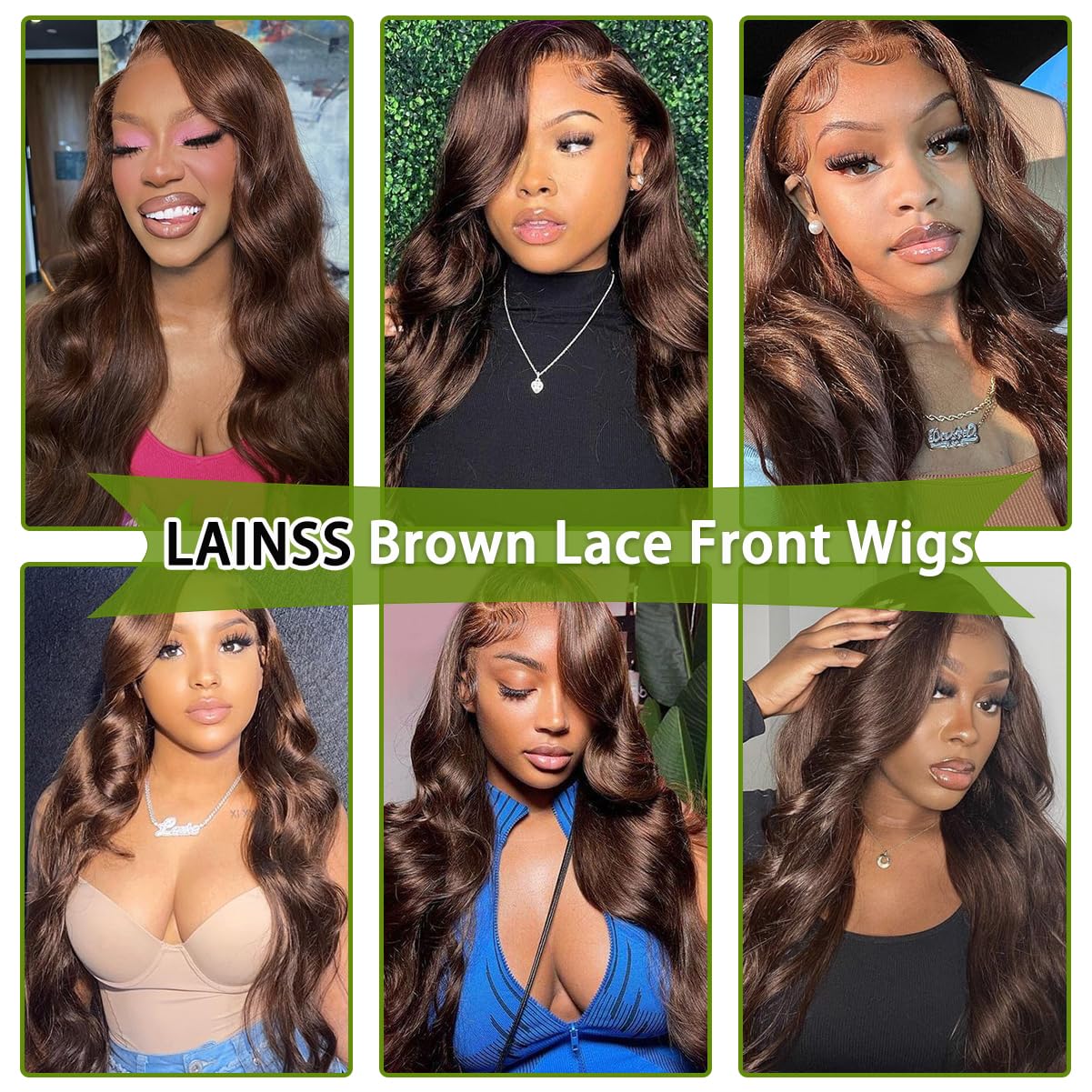 Brown Body Wave Lace Front Wig Human Hair 13x4 Transparent Lace Frontal - 180% Density Glueless Chocolate Colored Wigs for Black Women | Natural Look for Daily Wear, Parties & Special Occasions
