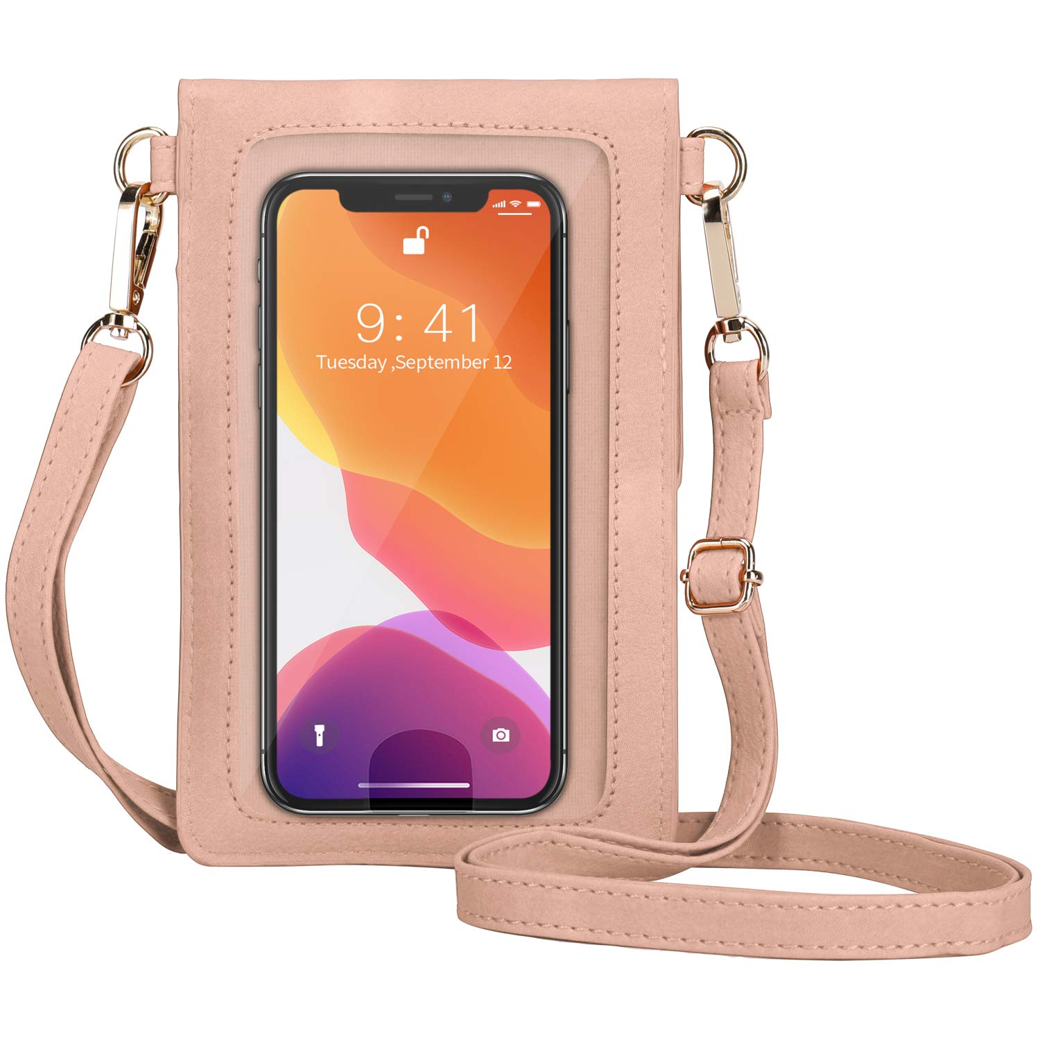 AnsTOP Women's Crossbody Cell Phone Purse - Mini Phone Pouch Bag with Clear Window | Perfect Gift for Women | Ideal for Shopping, Travel & Everyday Use