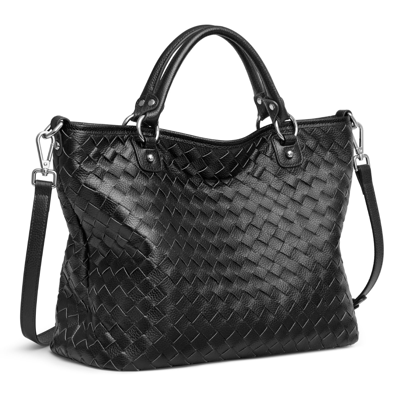 Stylish Kattee Woven Leather Tote Bag for Women - Large Retro Handmade Shoulder Purse | Perfect for Work, Travel & Shopping