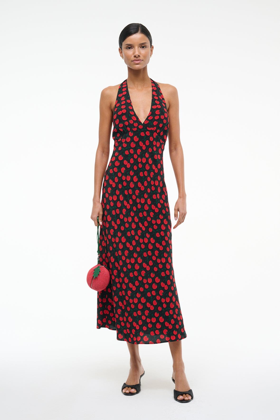 LUCCA DRESS | Black Floral Vine Print Women's Summer Dress - Perfect for Beach Vacations, Garden Parties & Date Nights