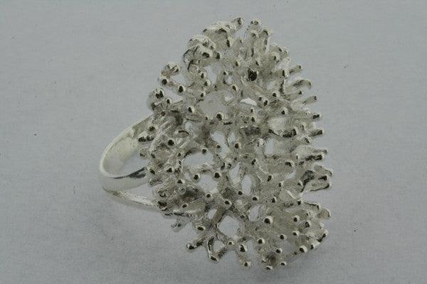 Elegant Oval Coral Ring for Women - Handmade Sterling Silver Jewelry - Perfect for Beach Weddings, Boho Fashion & Gift Giving
