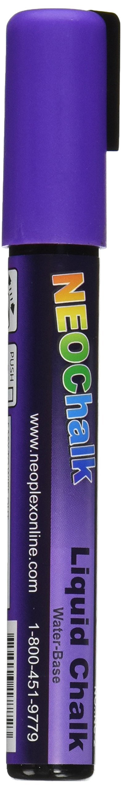 NeoChalk Liquid Chalk Markers - Chisel Tip, Vibrant Purple, Non-Toxic, Reusable, for Whiteboards, Glass, Windows, Mirrors - Perfect for Restaurants, Classrooms, Offices & Home Decor
