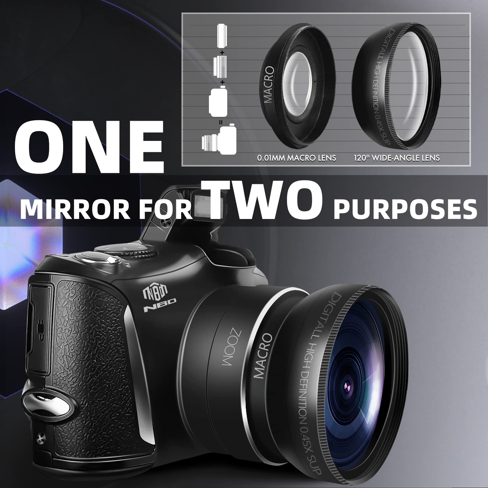 4K Ultra HD 48MP Digital Camera with Wide Angle Lens & 16x Zoom - 3