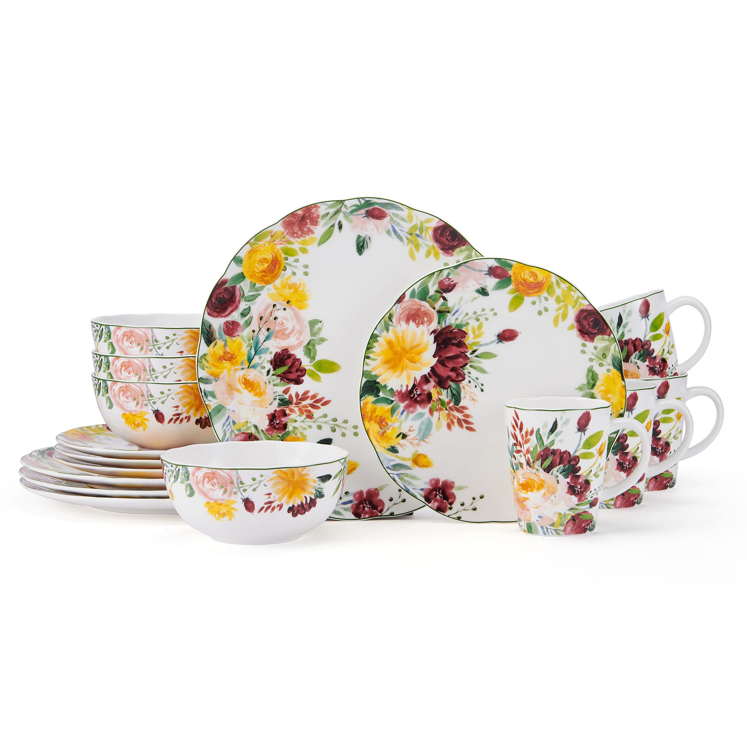 Premium Mikasa Clara 16-Piece Bone China Dinnerware Set - Lightweight & Chip Resistant, Service for 4 - Elegant Table Setting for Fine Dining & Special Occasions