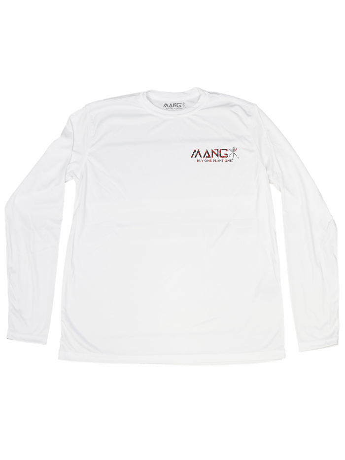 MENS CCA Florida Snook Long Sleeve Performance T-Shirt - Moisture Wicking, Breathable Fishing Shirt for Men - White - Perfect for Saltwater Fishing & Outdoor Activities