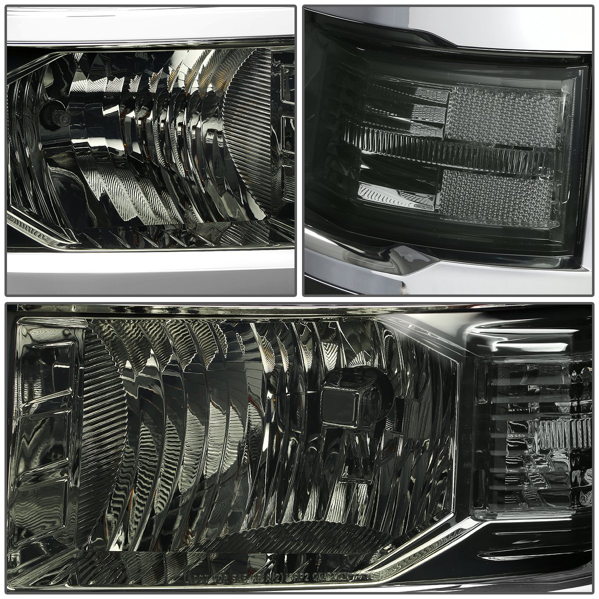 Auto Dynasty Smoked & Clear Lens Headlight & Fog Light Kit Compatible with Chevy Silverado 1500 - Includes Switch for Easy Installation | Perfect for Off-Roading, Night Driving & Truck Customization