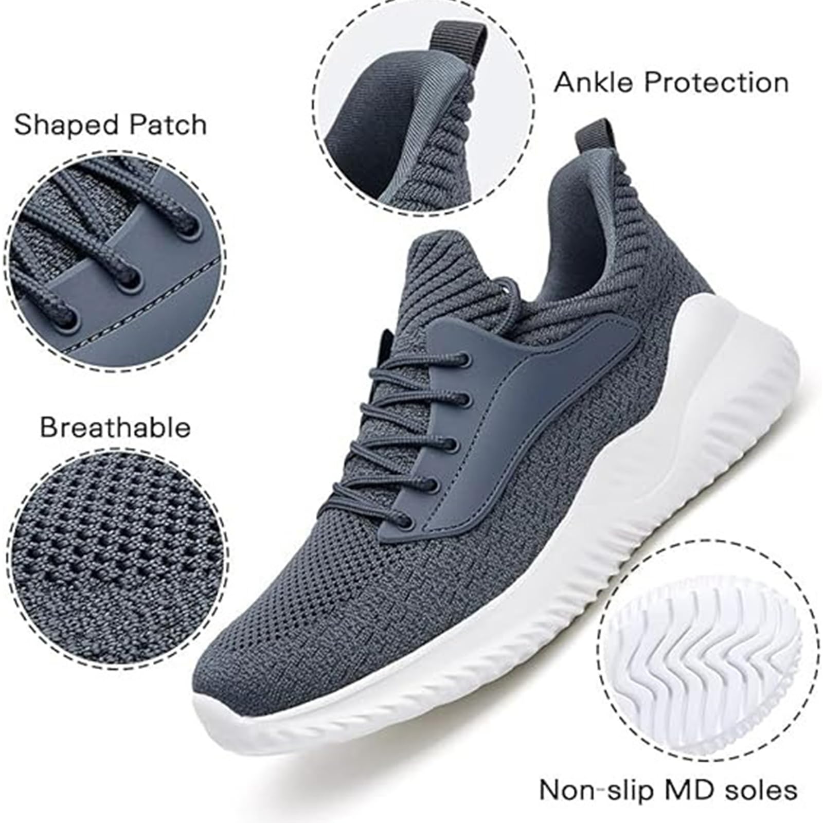 **Men's Slip-On Walking Sneakers with Memory Foam - Lightweight Breathable Running Shoes for Gym, Jogging, Tennis & Outdoor Activities | Perfect for Workouts, Casual Wear & Travel**