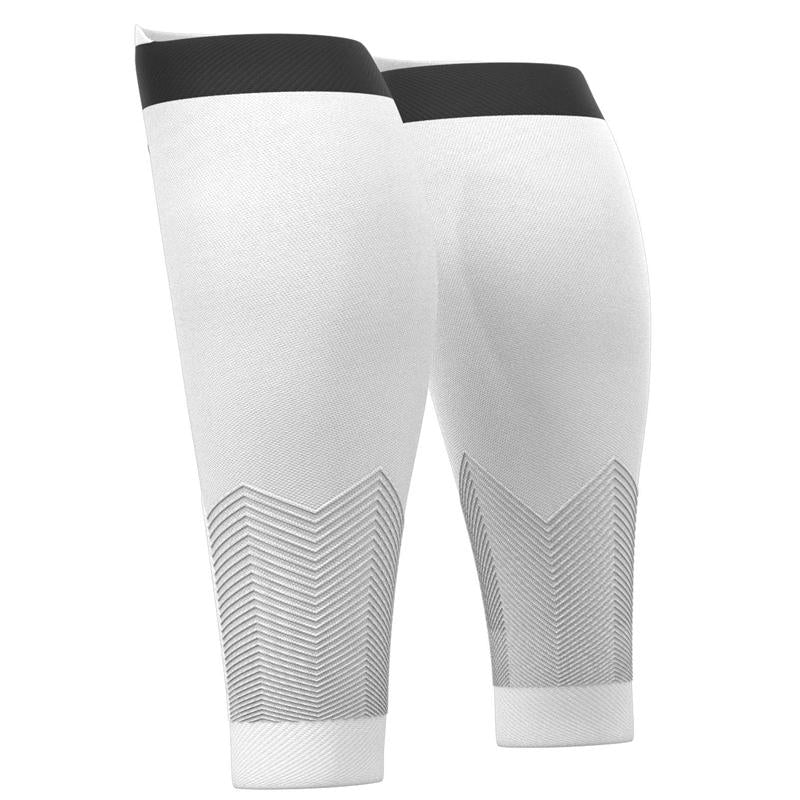 Compressport Unisex R2V2 Calf Sleeves - White Performance Compression Socks for Running, Cycling & Sports Recovery - SU00002B_001