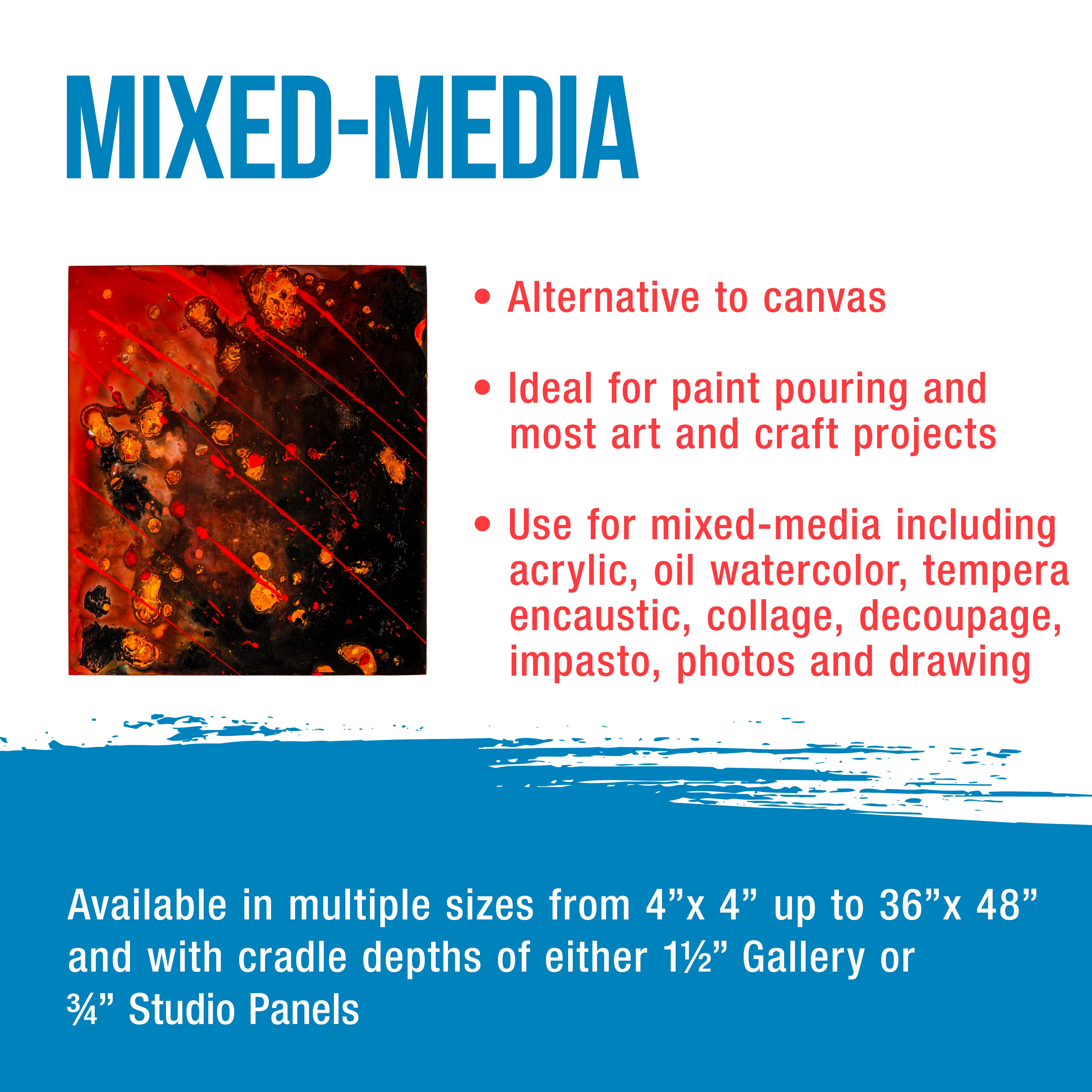 Unfinished Birch Wood Canvas Panels for Painting - 4 Pack of 8x10 inch Artist Gallery Panels (1.5