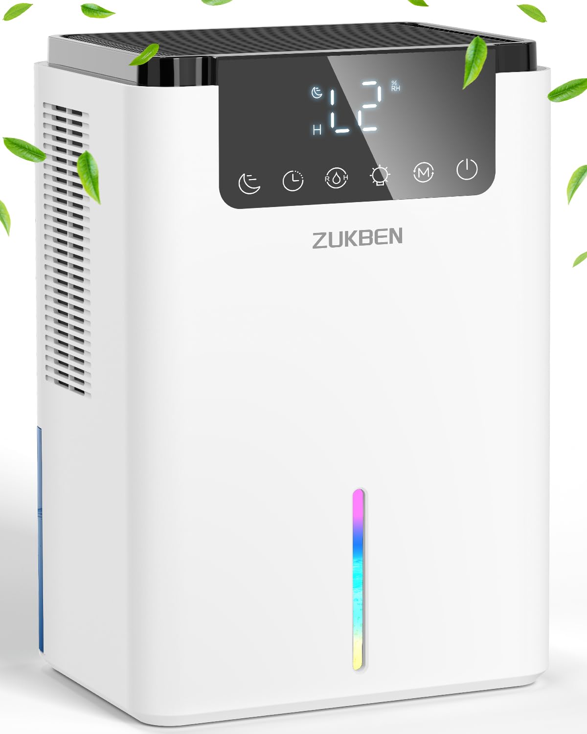 75OZ Quiet Dehumidifier with Auto Shut Off - 2 Modes, Sleep Mode & Auto Defrost for Basement, Bedroom, Bathroom, Home & RV | Portable Air Moisture Remover for Better Sleep & Mold Prevention