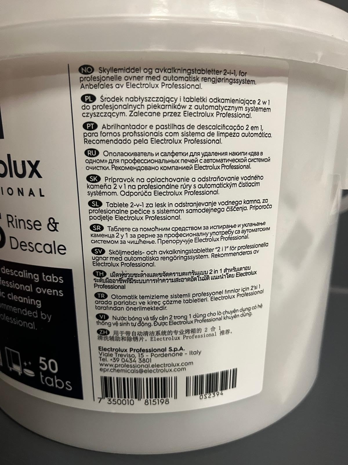 Electrolux Professional Solid Detergents - C22 Cleaning Tablets & C25 Rinse & Descale Tablets for Commercial Dishwashers - Perfect for Restaurants, Hotels, and Catering Services