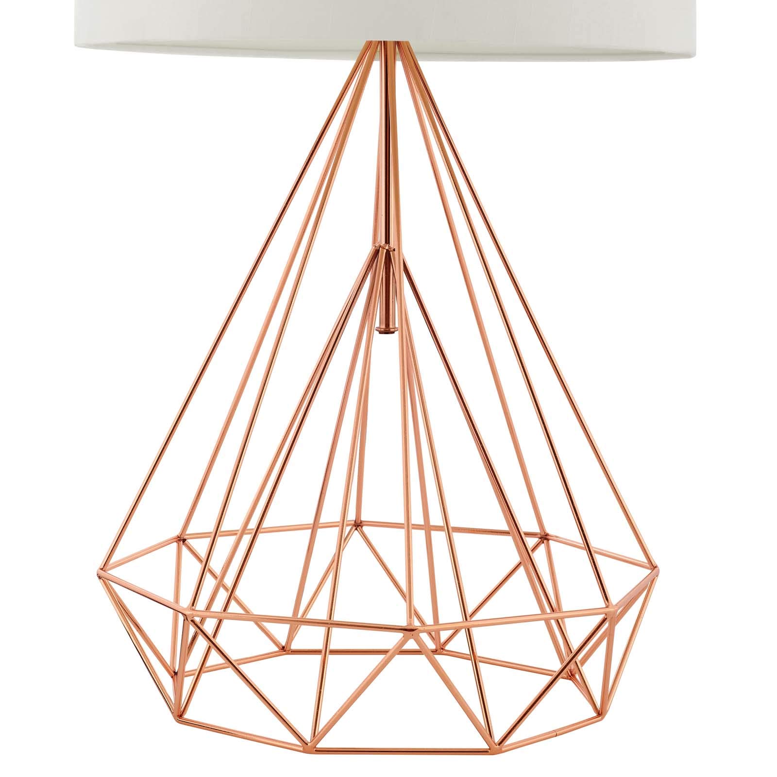 Modway Precious Rose Gold Table Lamp - Modern Bedside & Desk Lighting for Bedroom, Living Room, Office - Dimmable LED Accent Lamp with USB Port