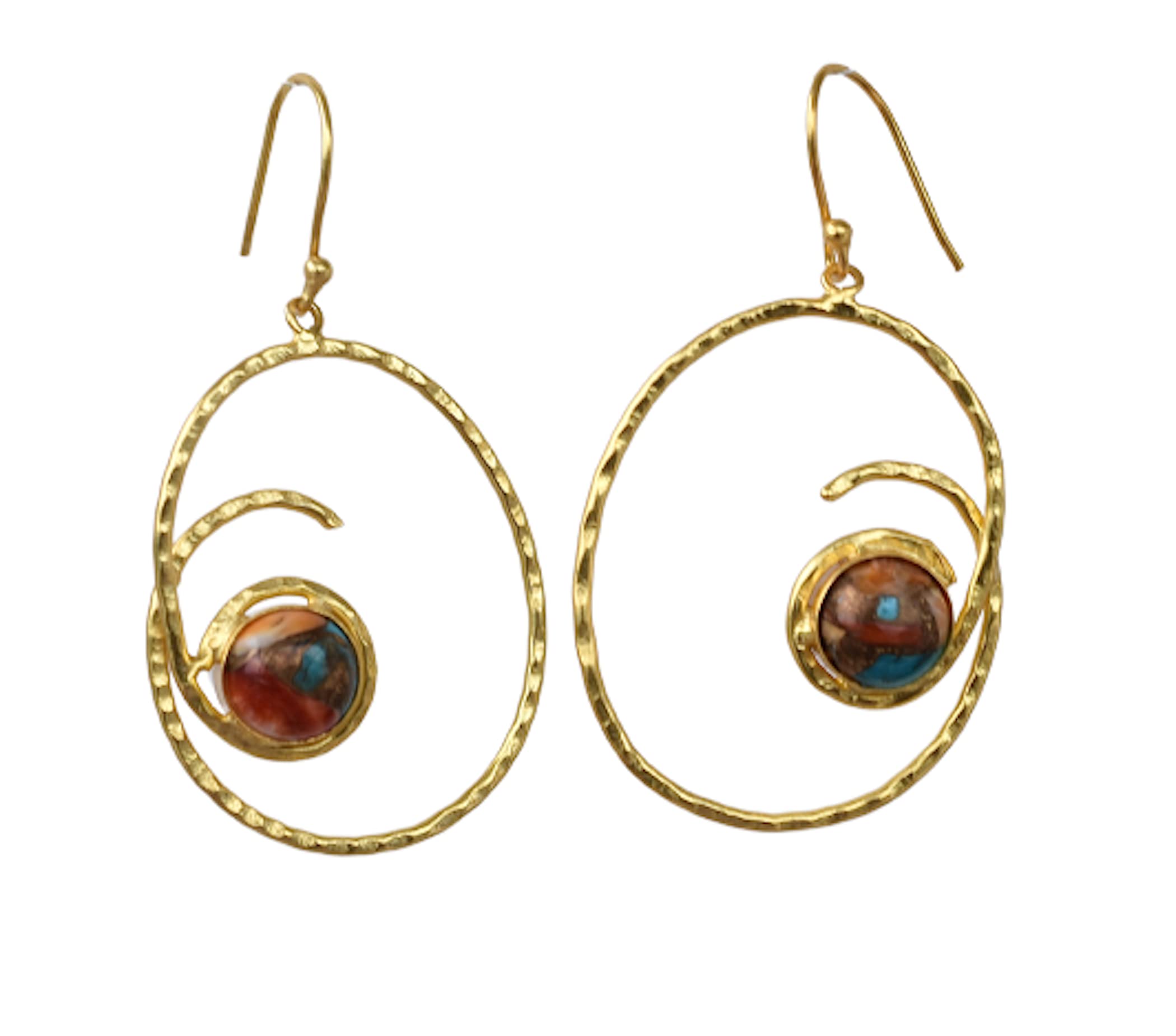 18K Gold Plated Turquoise Gemstone Earrings for Women - Handmade Western Style Jewelry Gift for Birthday, Anniversary, Wife, Mom, Sister - Perfect for Casual Wear, Parties & Special Occasions