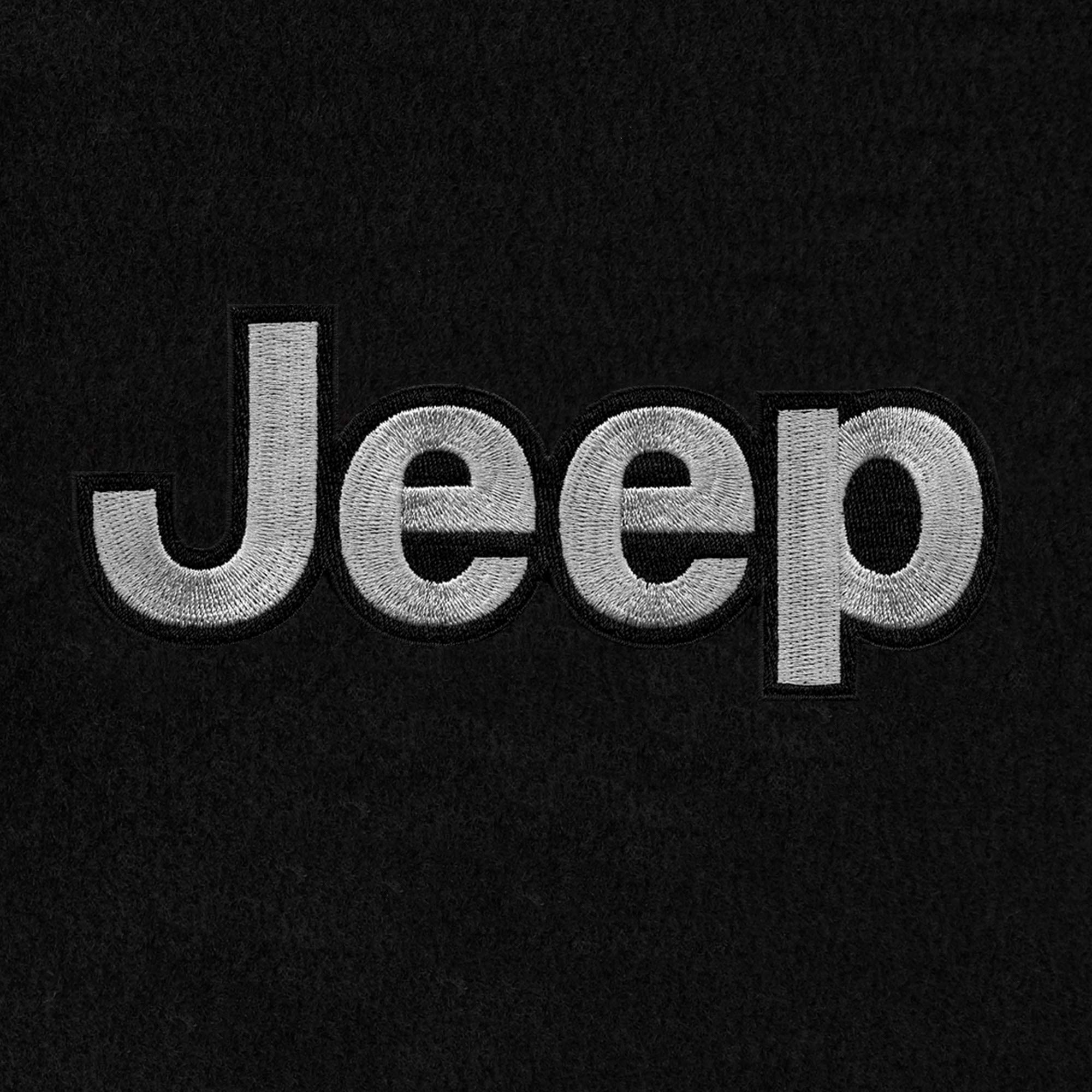 Premium Custom-Fit Carpeted Floor Mats for Jeep Wrangler 2007-2010 - Black 4-Piece Set with 'Jeep' Logo | Luxury Car Floor Liners for Enhanced Comfort & Protection | Perfect for Off-Roading, Daily Commutes & All-Weather Use