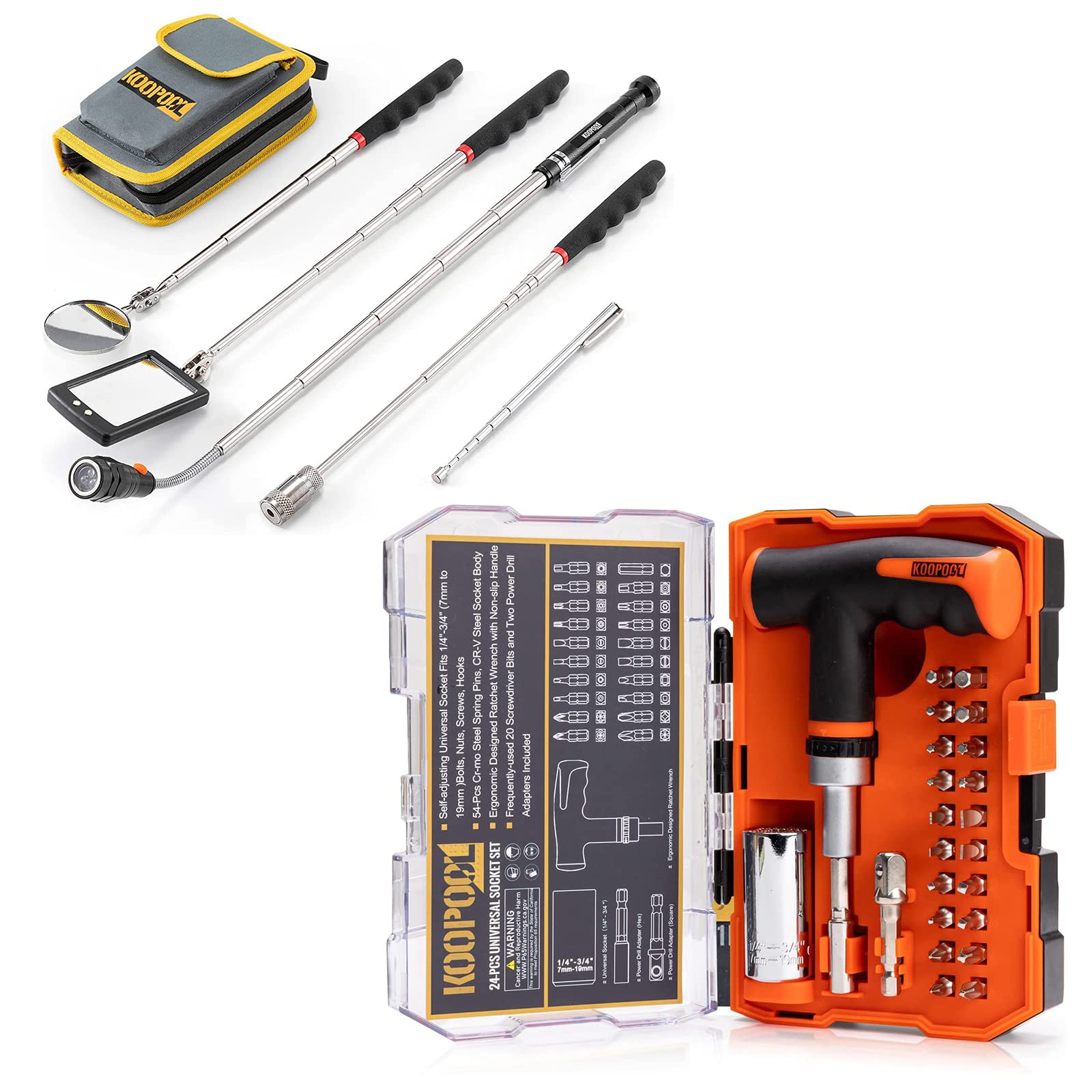 KOOPOOL 25-Piece Universal Socket Tool Set (1/4