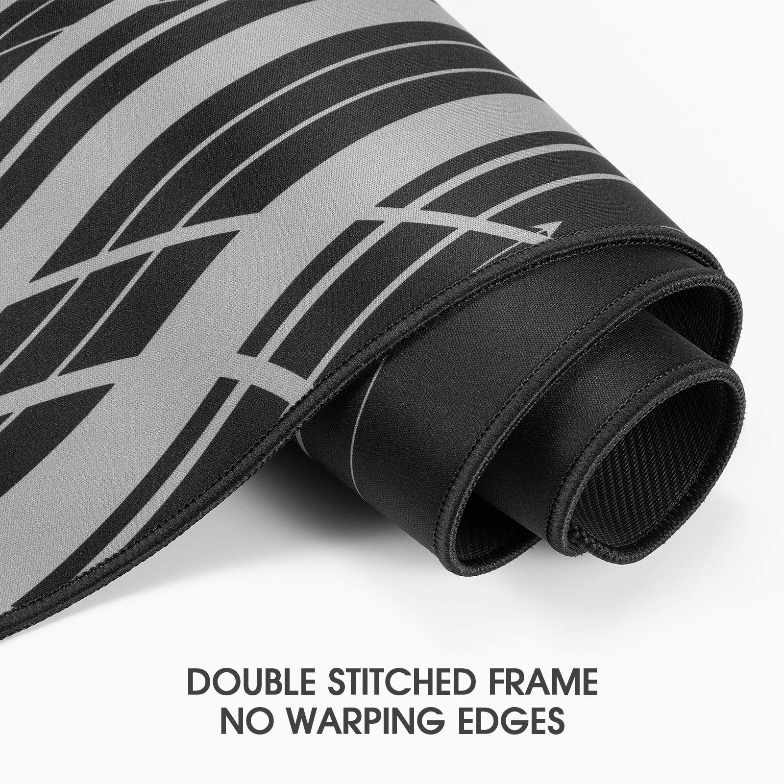 Extra Large Gaming Mouse Pad 35.4x15.7 Inches - Stitched Edges, Non-Slip Rubber Base, Water-Resistant Desk Mat for Keyboard & Mouse - Perfect for PC Gaming, Office Work & Home Computer Setup - Black Extended Mousepad