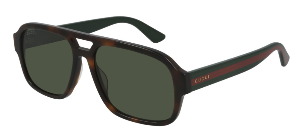 Gucci GG 0925S 002 Havana Green/Green Aviator Sunglasses for Men - UV Protection, Polarized Lenses - Perfect for Driving, Beach & Outdoor Activities