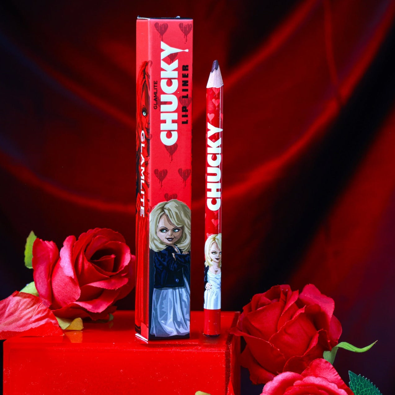 Chucky x Glamlite Tiff Lip Liner - Long Lasting Matte Lip Pencil for Precise Definition | Perfect for Halloween Makeup & Cosplay Looks