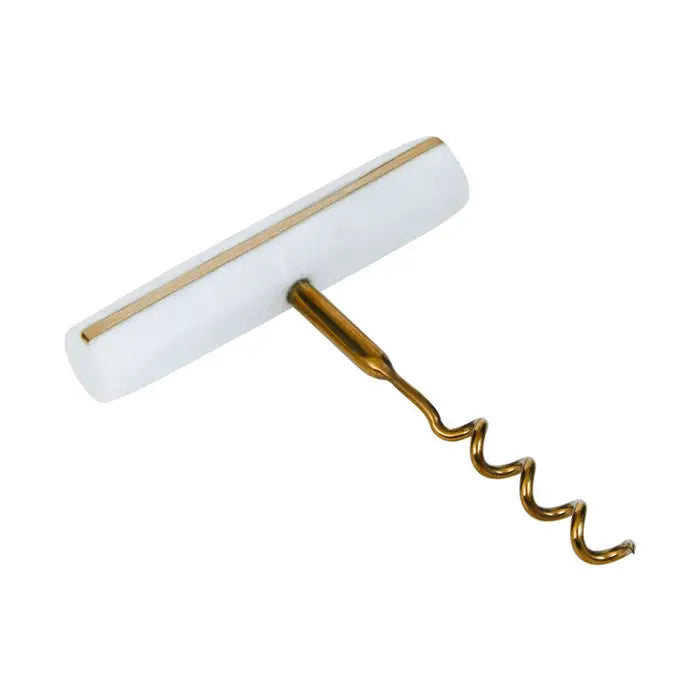 Premium Omari White Marble Wine Bottle Opener Corkscrew - Elegant Bar Accessory for Home Entertaining & Wine Tasting Parties