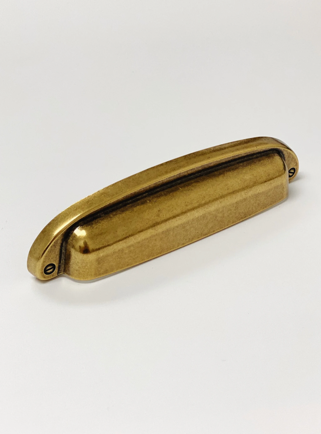 Antique Brass Drawer Cup Pull - Vintage Cabinet Hardware for Kitchen, Bathroom & Furniture (Set of 10) - Durable Brass Cabinet Handles for Drawers & Cabinets
